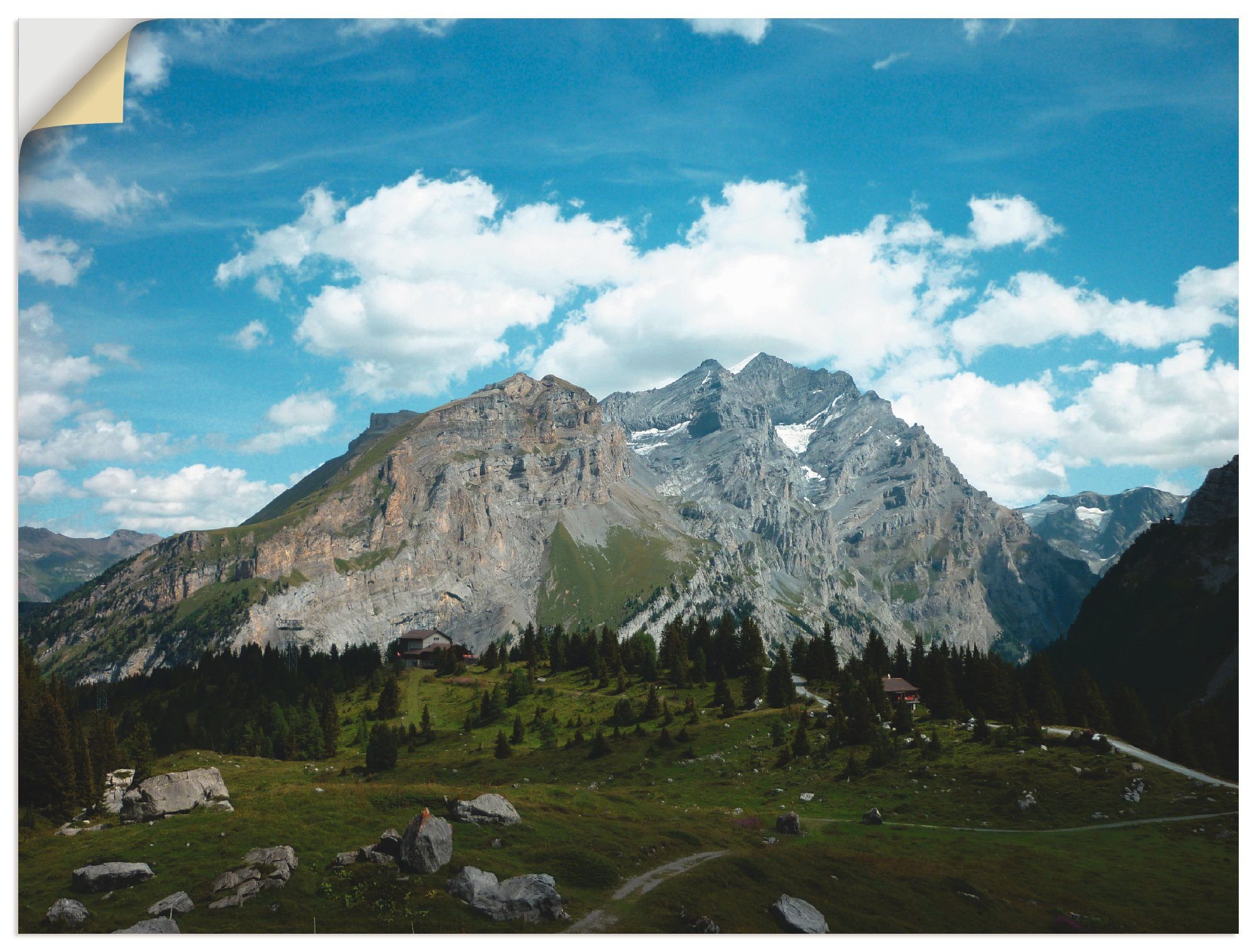 Artland Artprint Oeschinensee in de Alpen in vele afmetingen & productsoorten -artprint op linnen, poster, muursticker / wandfolie ook geschikt voor de badkamer (1 stuk)