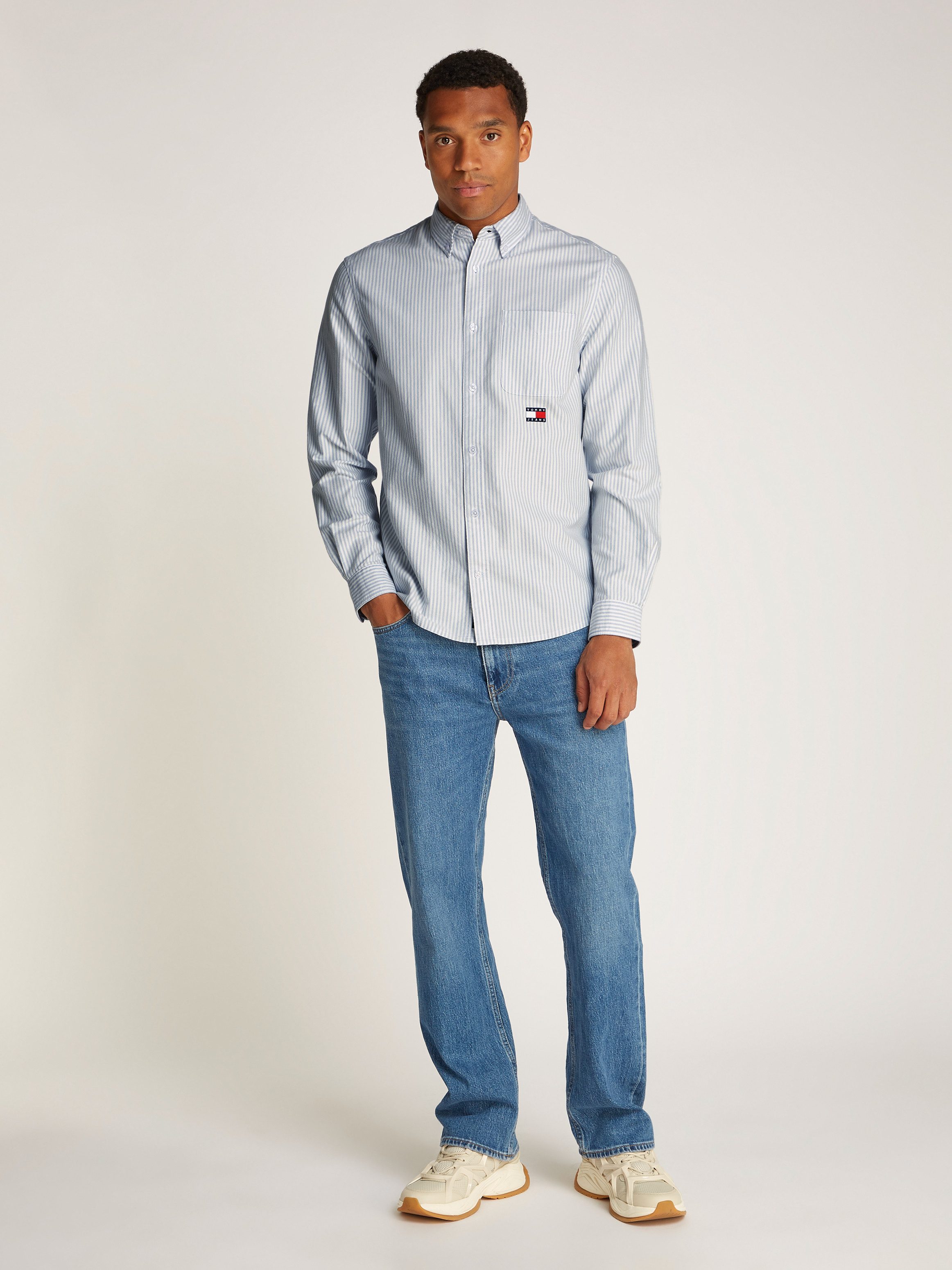 TOMMY JEANS Overhemd met lange mouwen TJM STRIPE OXFORD SHIRT EXT