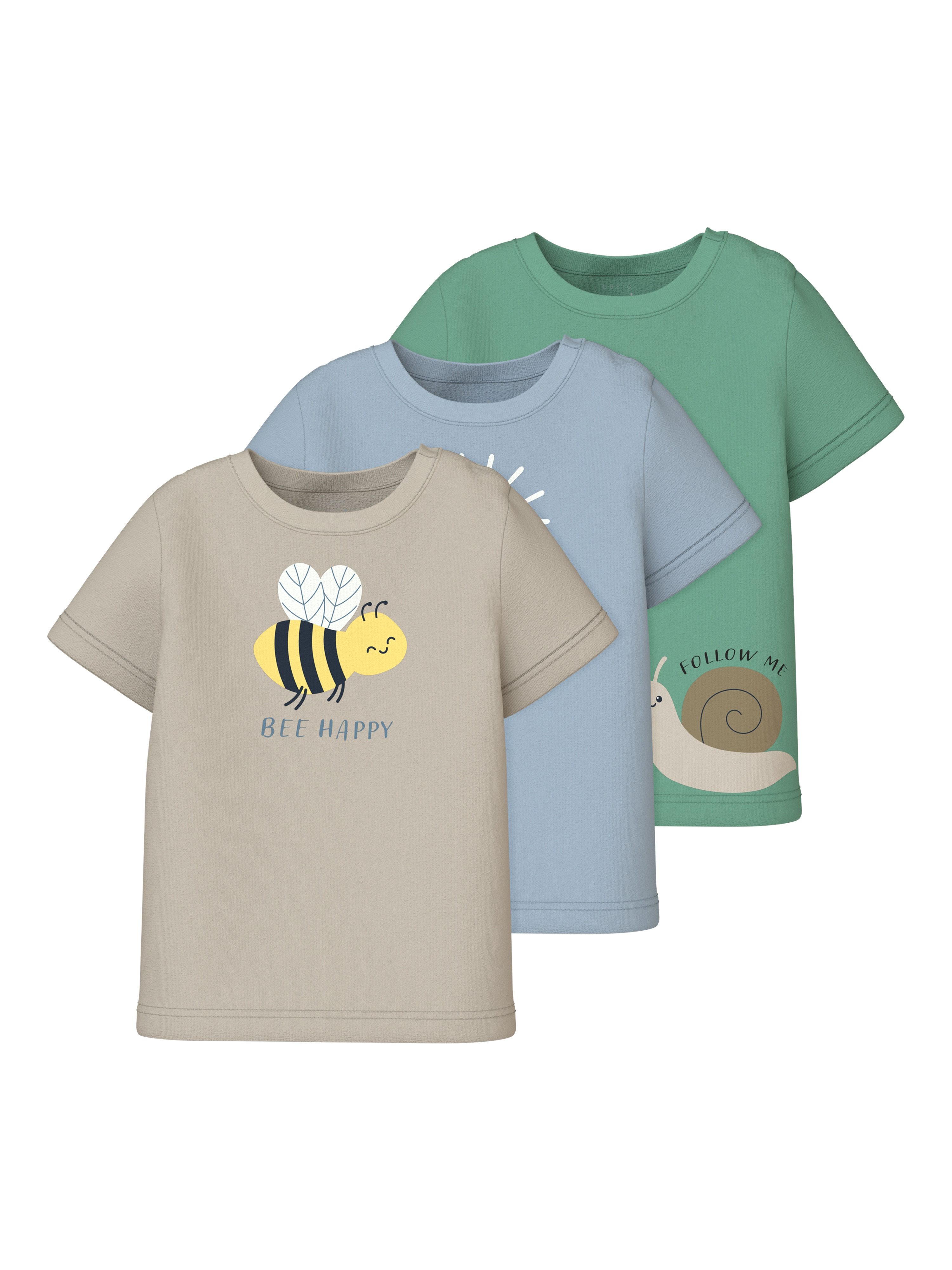 Name It Shirt met korte mouwen NBMVACION 3P SS TOP BOX (set, 3-delig)