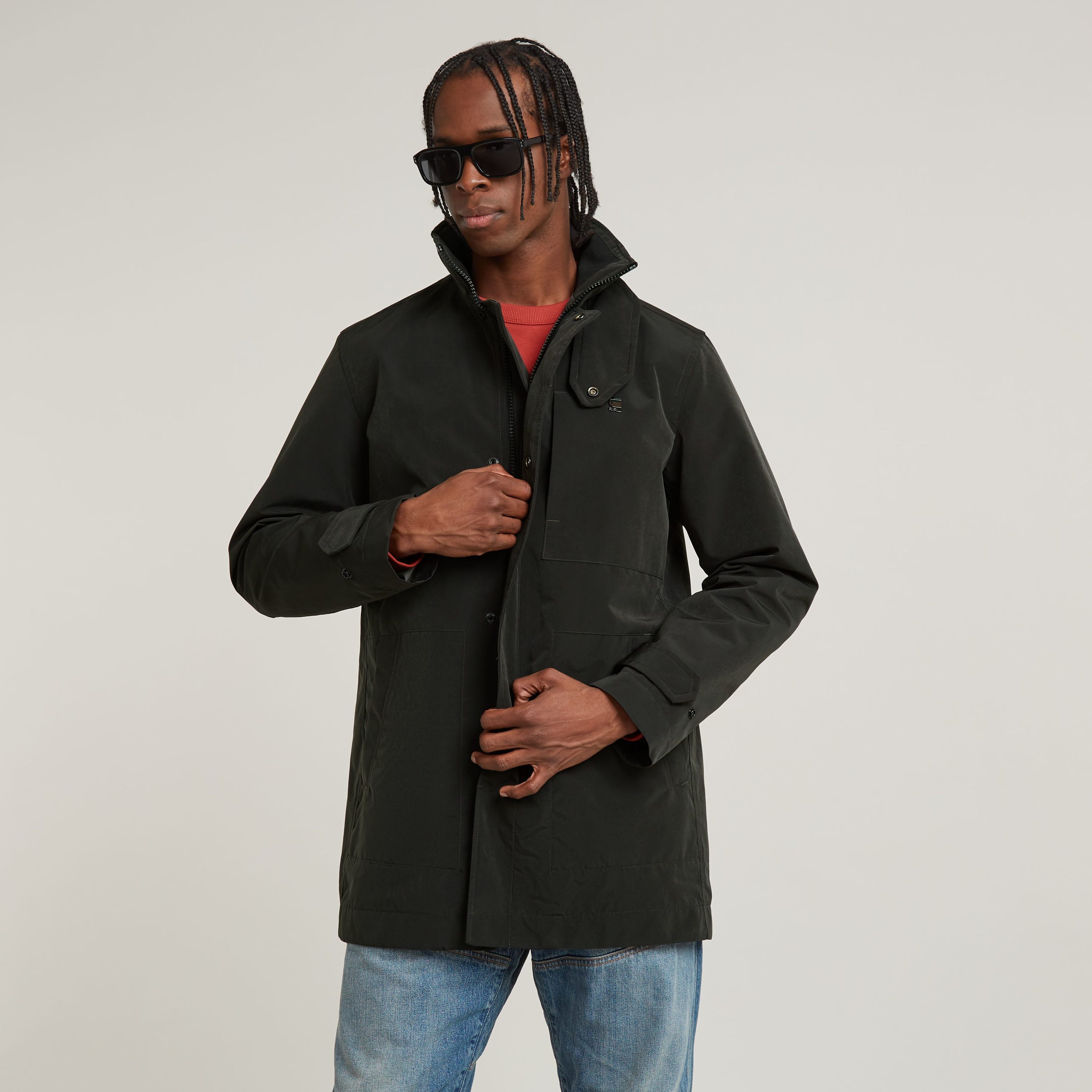 G-Star RAW Outdoorjack Garber Trench met verborgen knopen