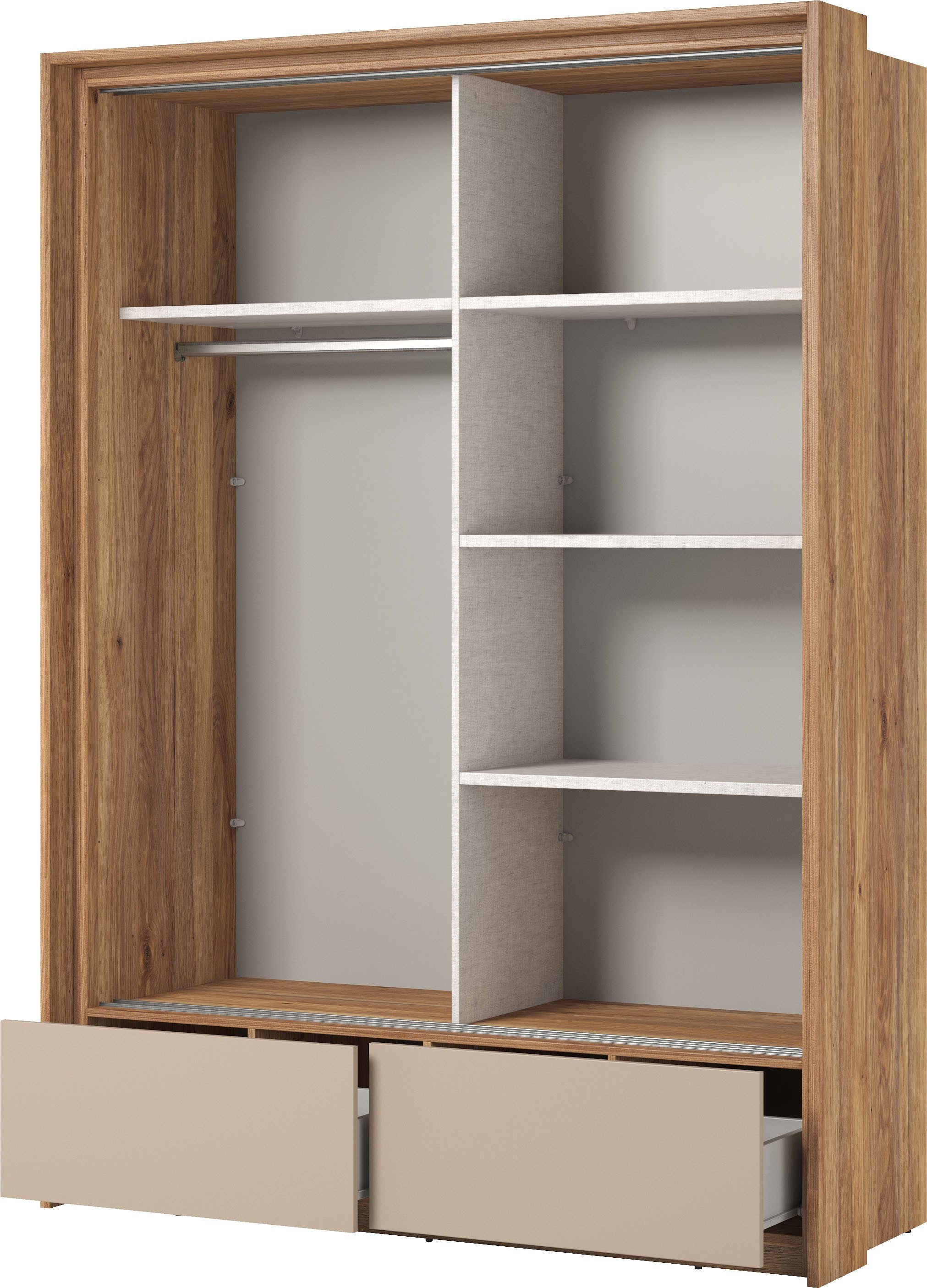 INOSIGN Schuifdeurkast Wharton, Breedte 159 of 209 cm, Kledingkast incl. Binneninrichting