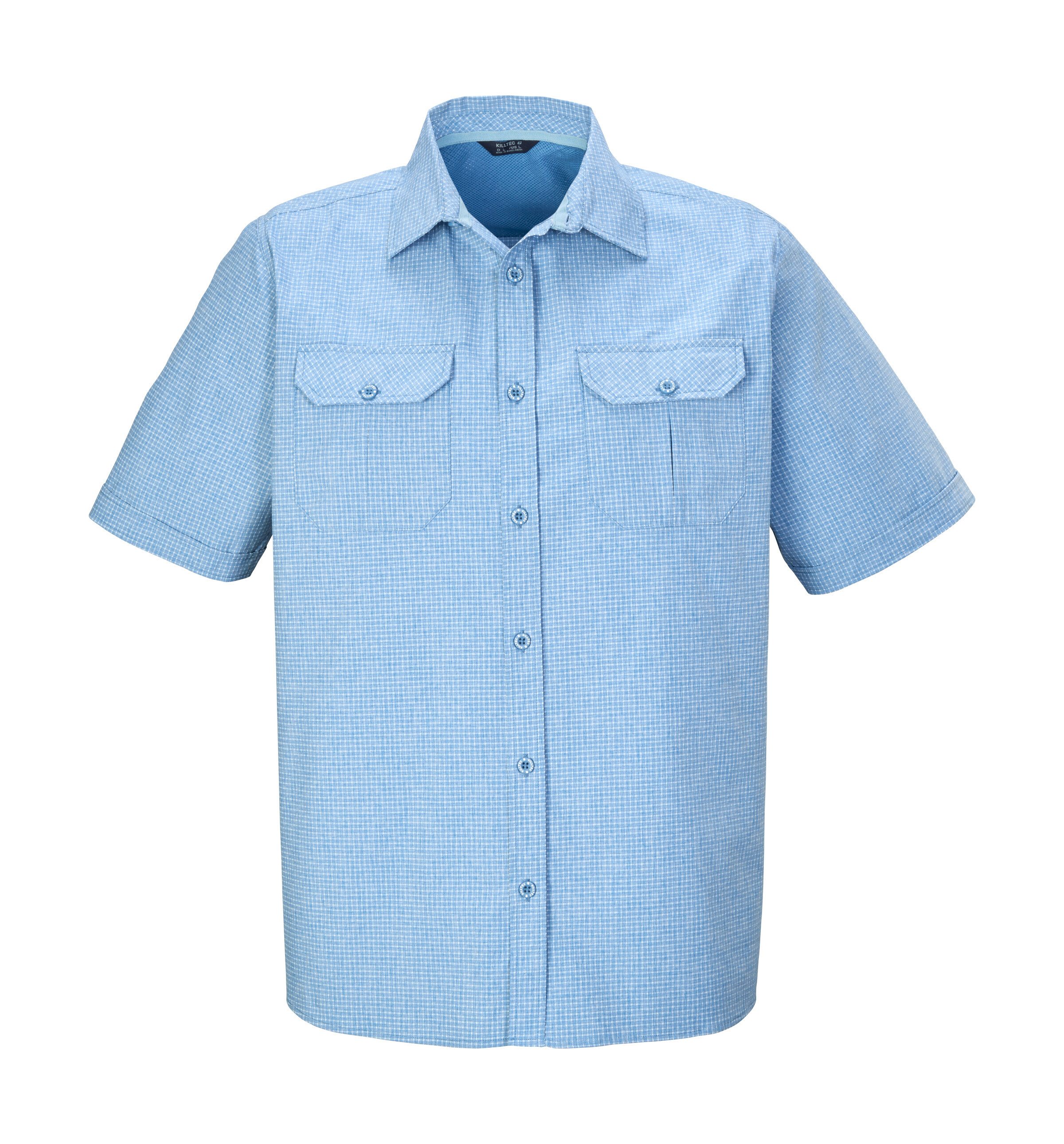 Killtec Functioneel shirt KOS 47 MN WVN SHRT Geruite killtec heren functiemuts, ademend, PFAS-vrij
