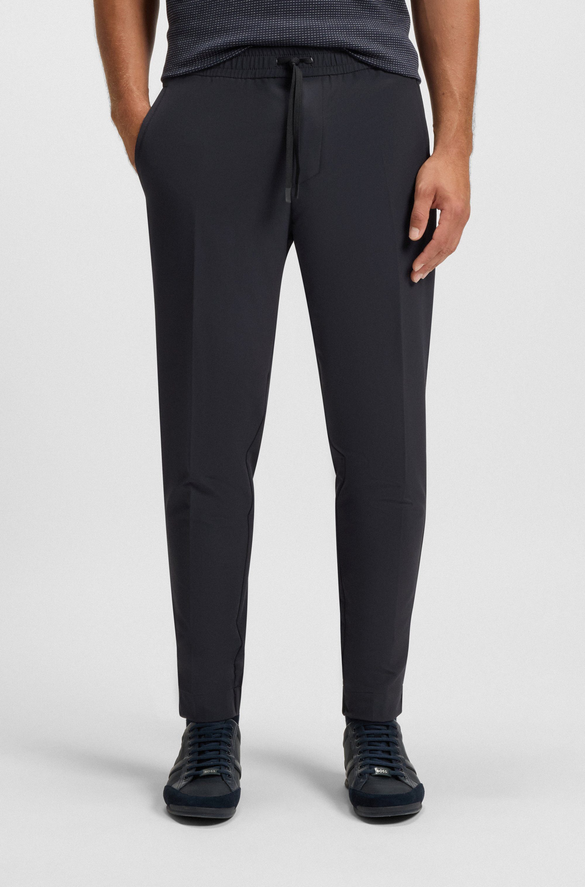 BOSS GREEN Stretchbroek T Flex met elastische band en rijgkoord