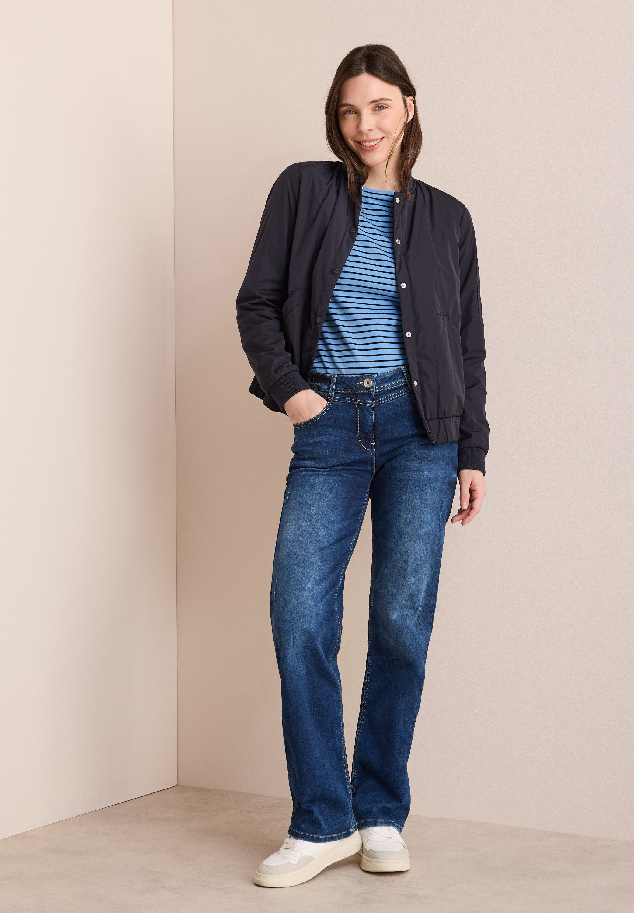 Cecil Shirt met 3/4 mouwen met gestreept patroon