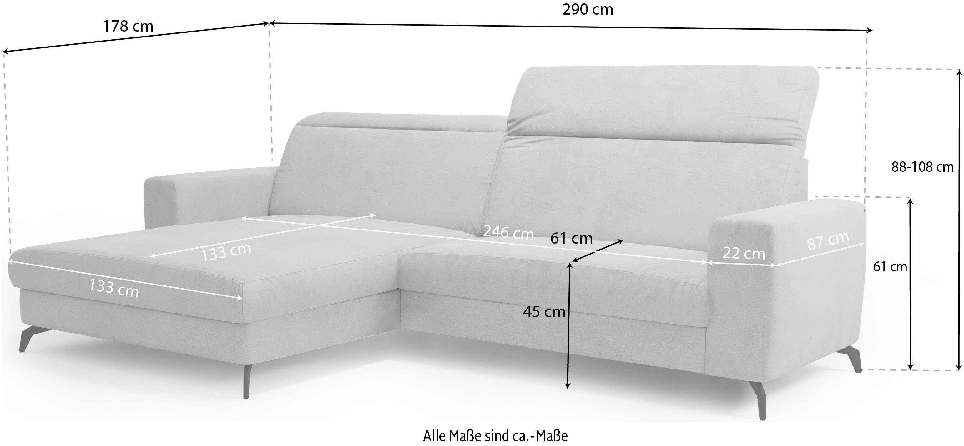 sit&more Hoekbank Bolero L-vorm