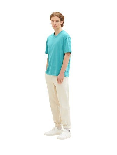 Tom Tailor Denim T-shirt met afgeronde v-hals