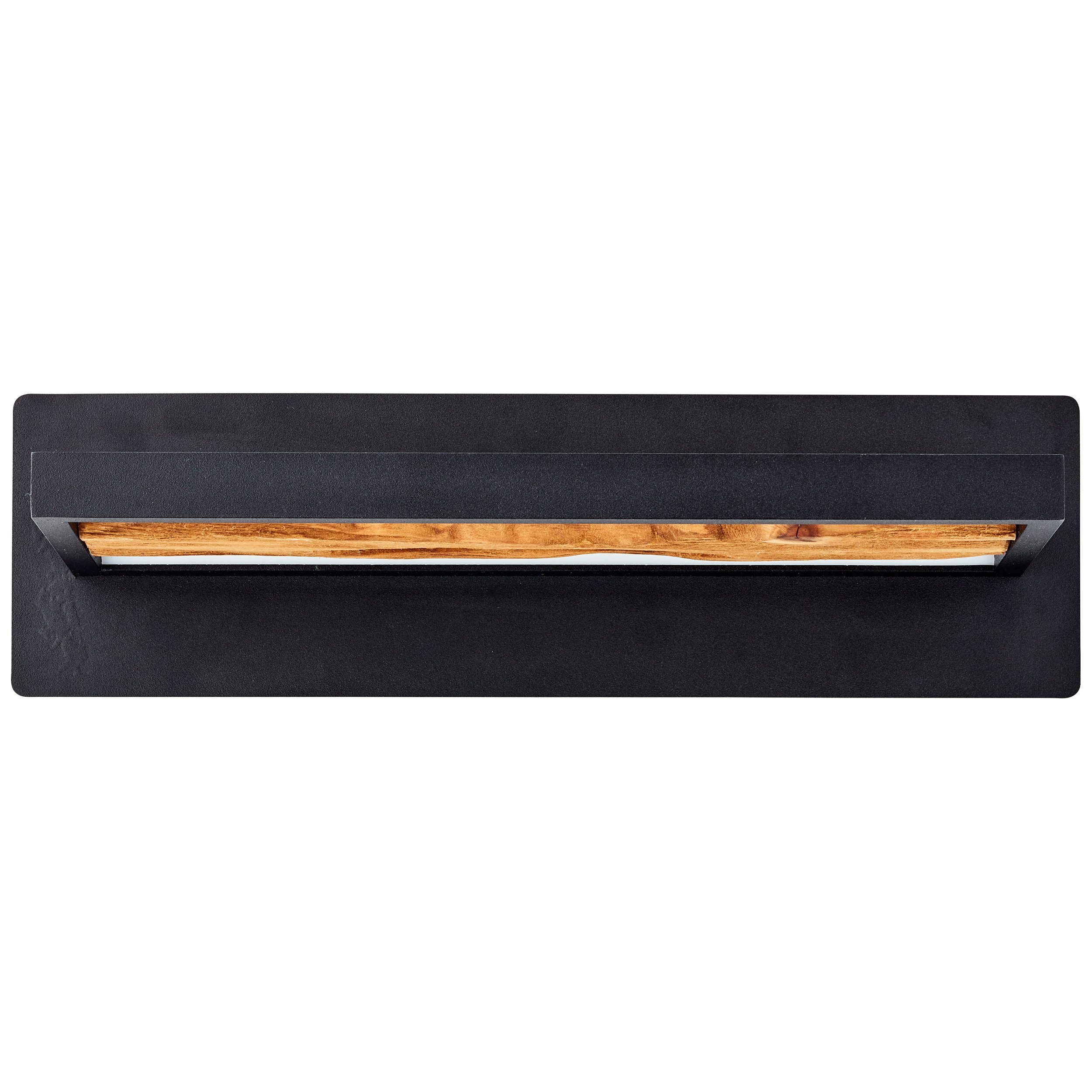 Brilliant Leuchten Led-wandlamp Chaumont Breedte 35 cm, 930 lm, Aluminium/Metaal/Hout, zwart/hout