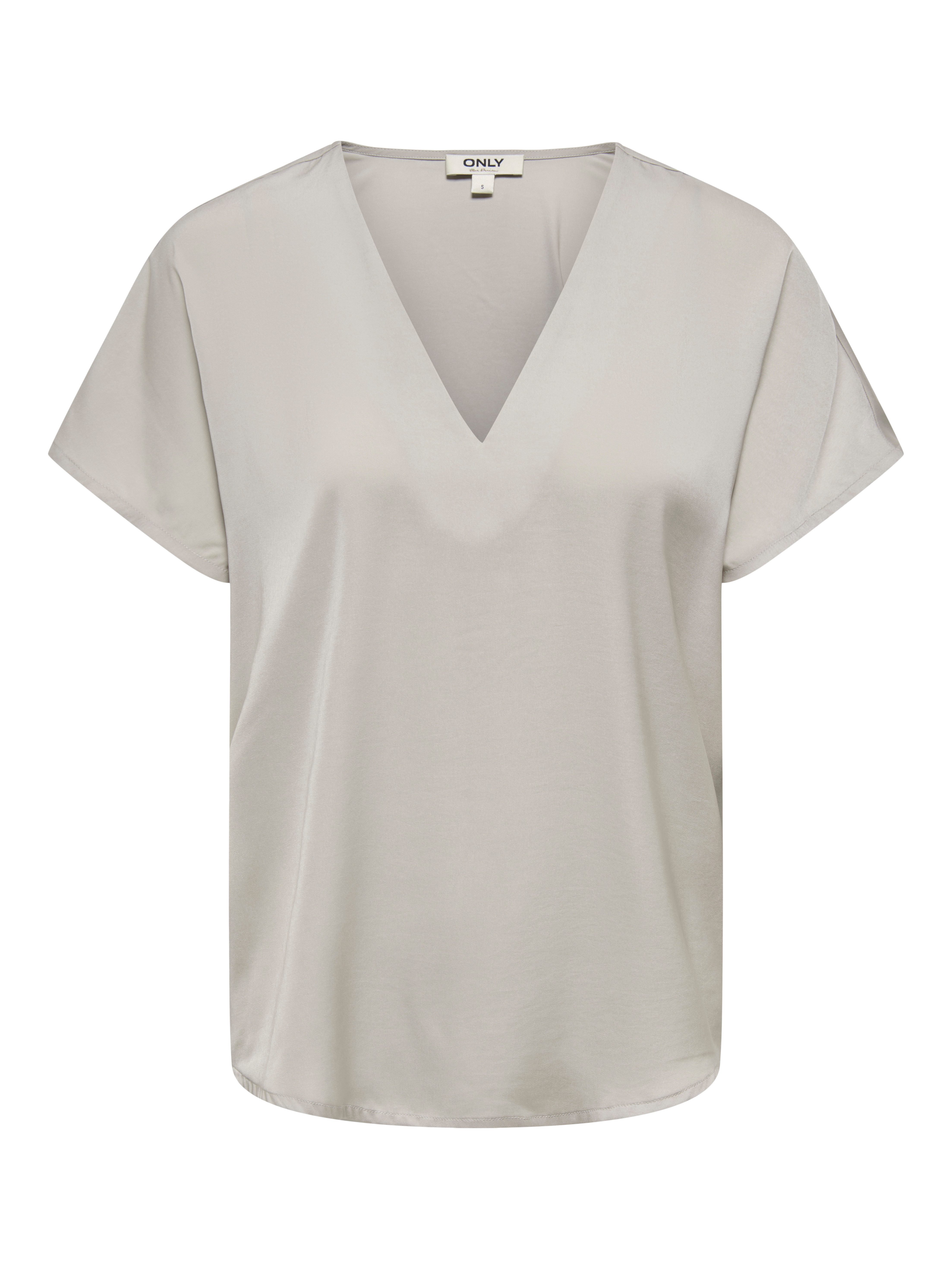 Only Shirt met V-hals ONLLUCY LIFE SS V-NECK TOP WVN