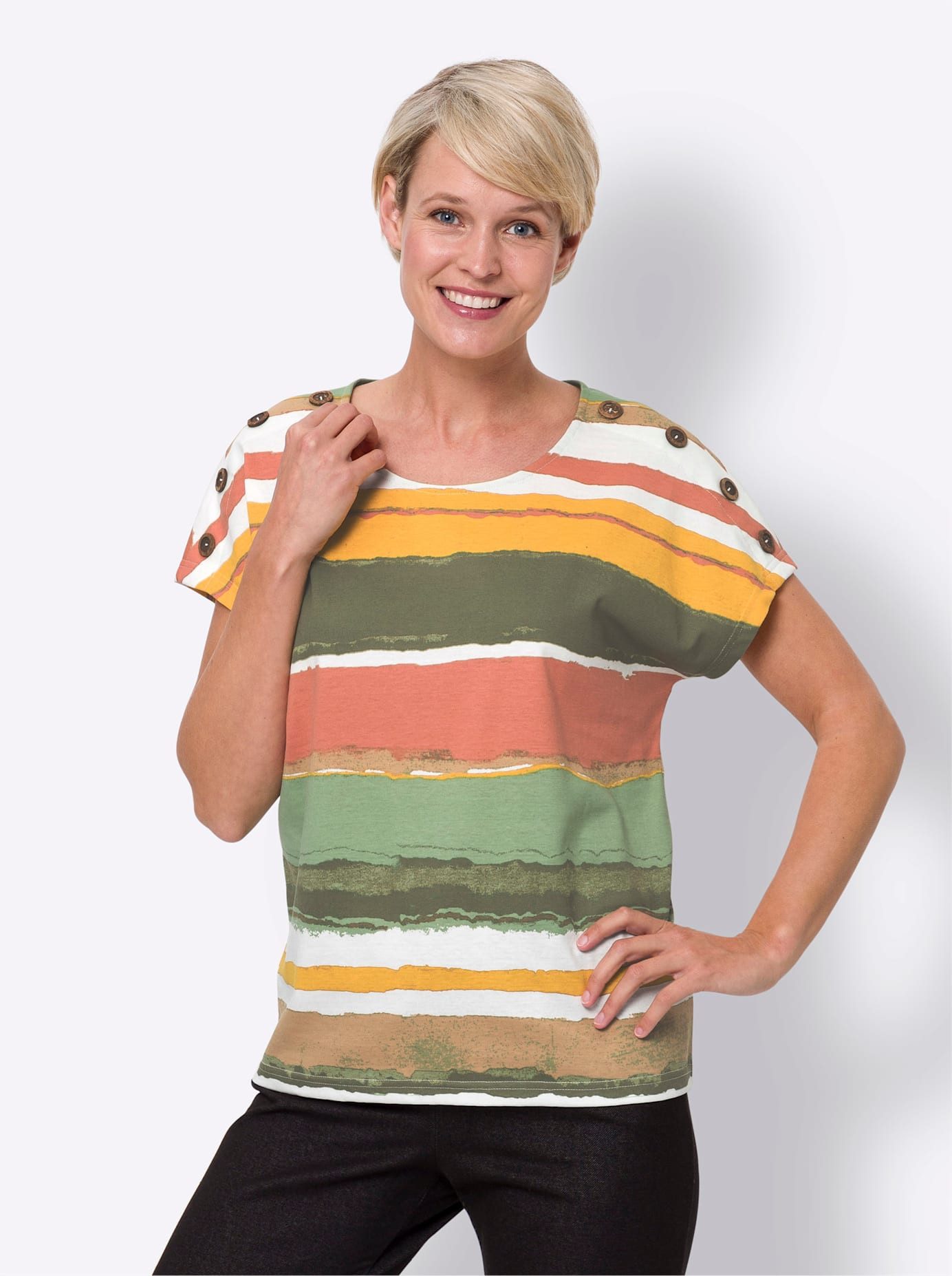 Classic Basics Shirt met ronde hals Gedessineerd shirt (1-delig)
