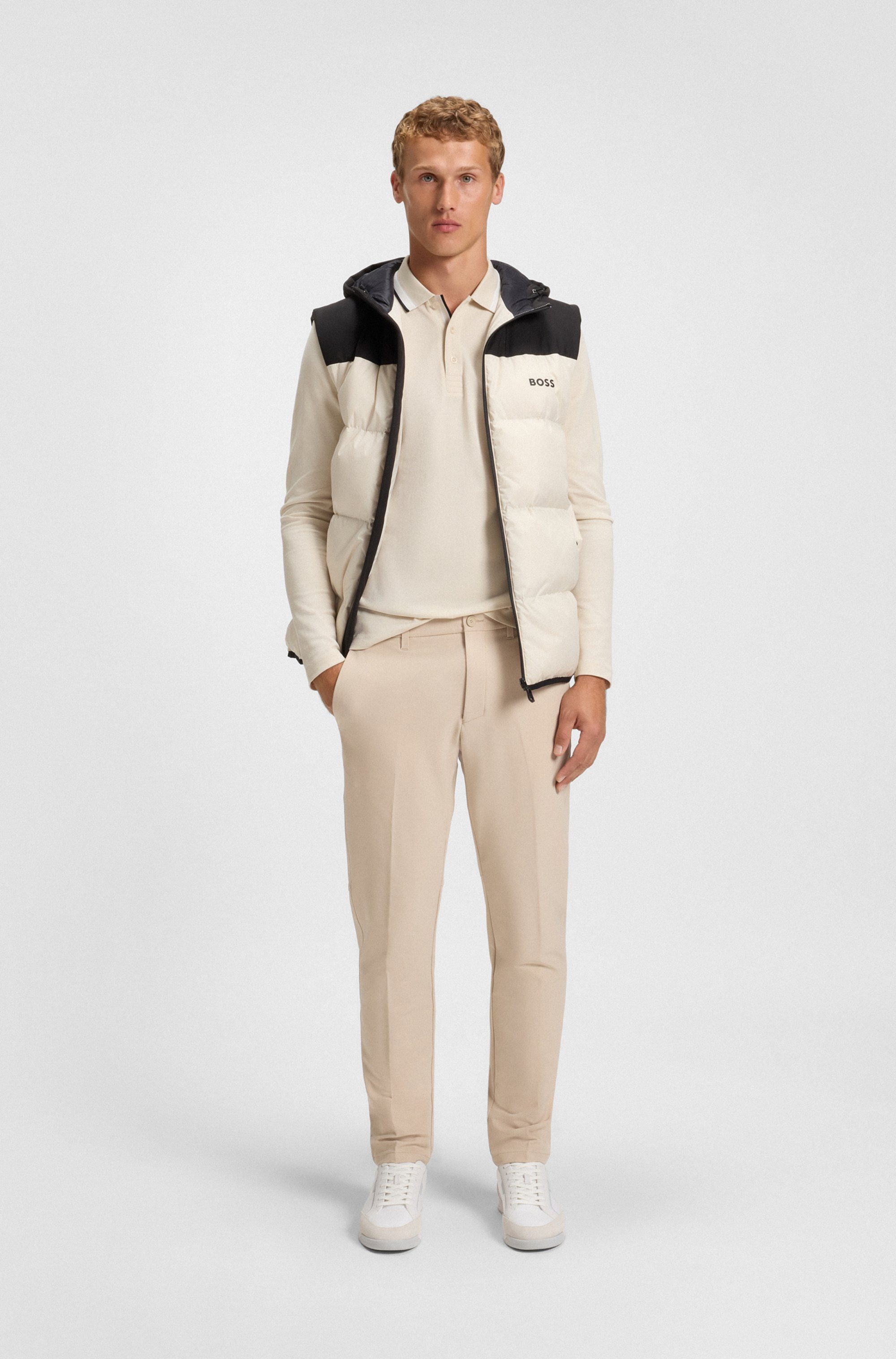 BOSS GREEN Poloshirt met lange mouwen Plisy met strepen op de kraag