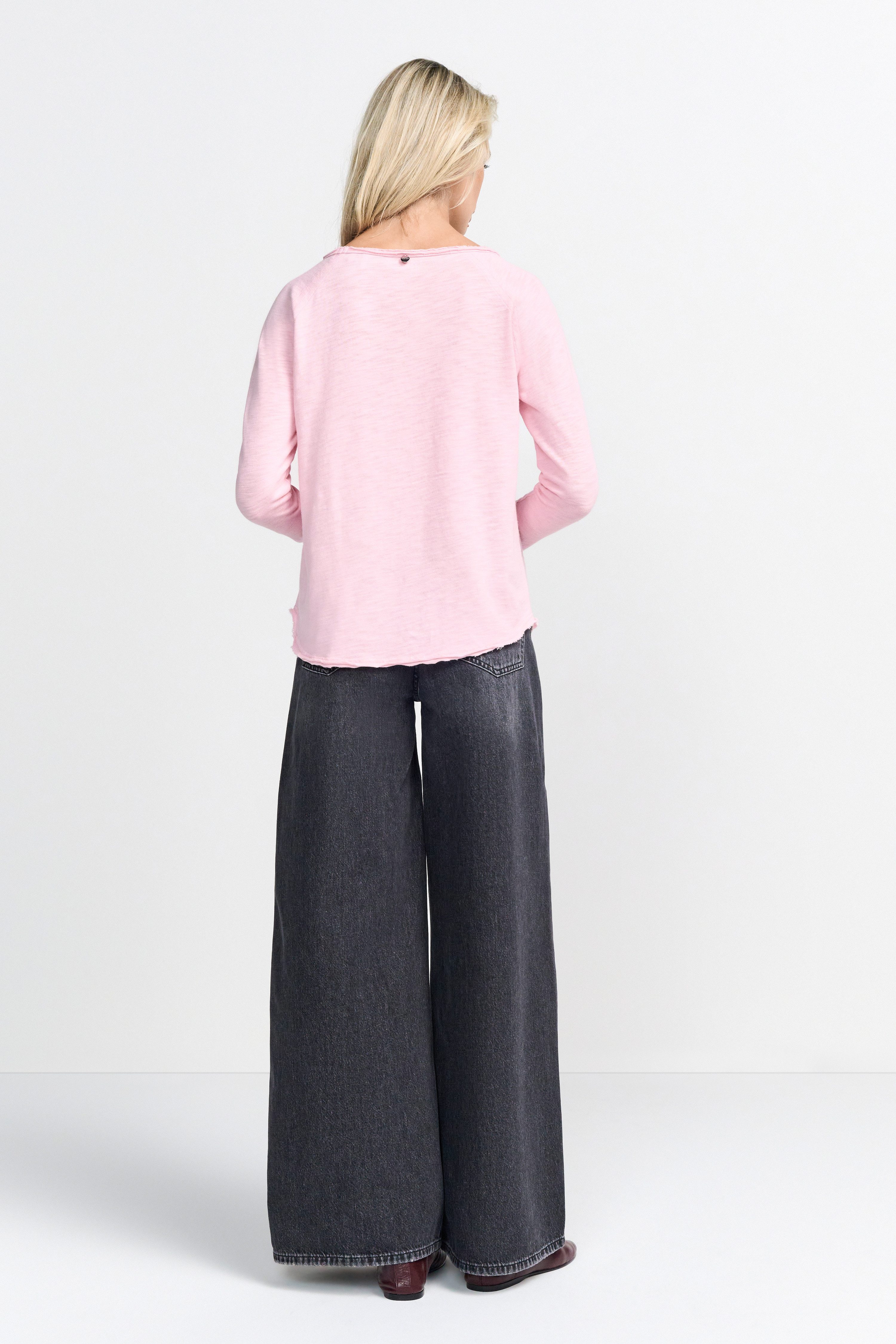 Rich & Royal Shirt met lange mouwen 2409 O HJ LS met open halslijn en zoom