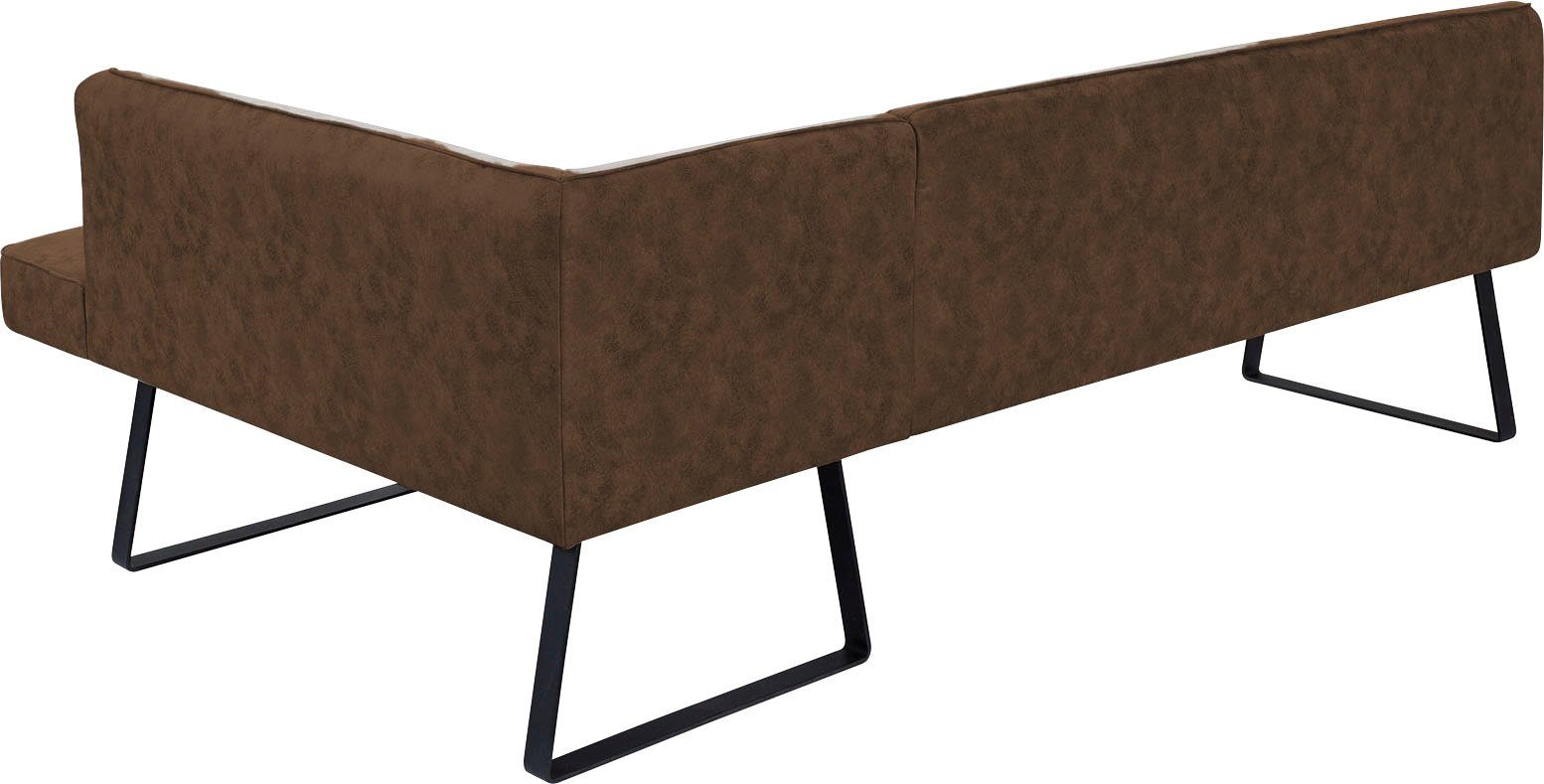 exxpo - sofa fashion Hoekbank Americano met opstaande naad en metalen poten, bekleding in verschillende kwaliteiten