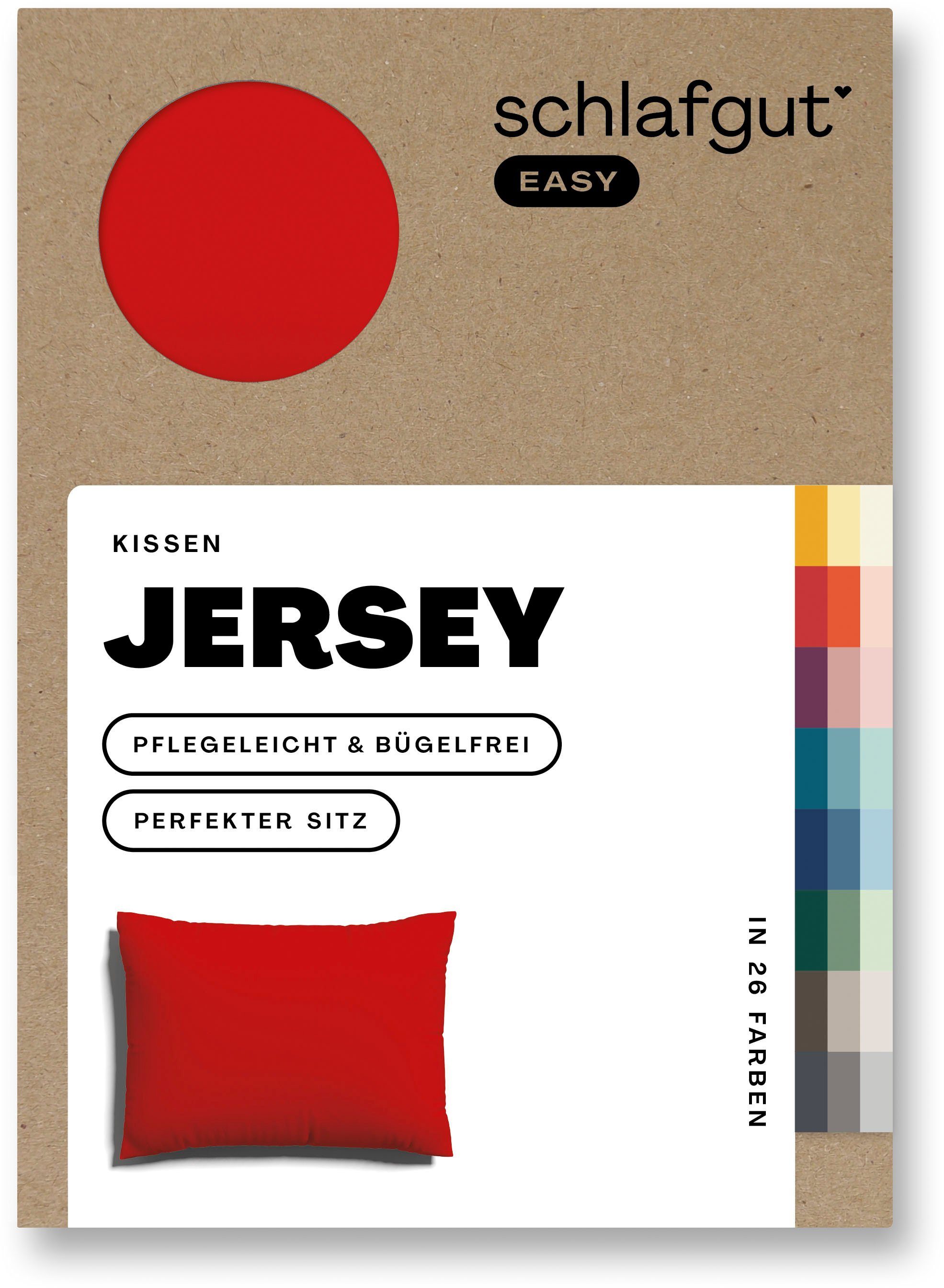 Schlafgut Kussenovertrek EASY jersey Kussenhoes met rits, zacht en absorberend, kussenhoes (1 stuk)