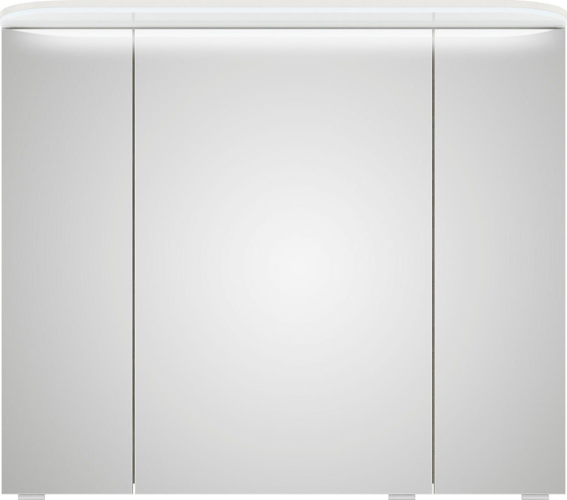 Saphir Spiegelkast Balto Sprint Badschrank mit LED-Lichtkranz, 85,2 cm breit, 3 Türen