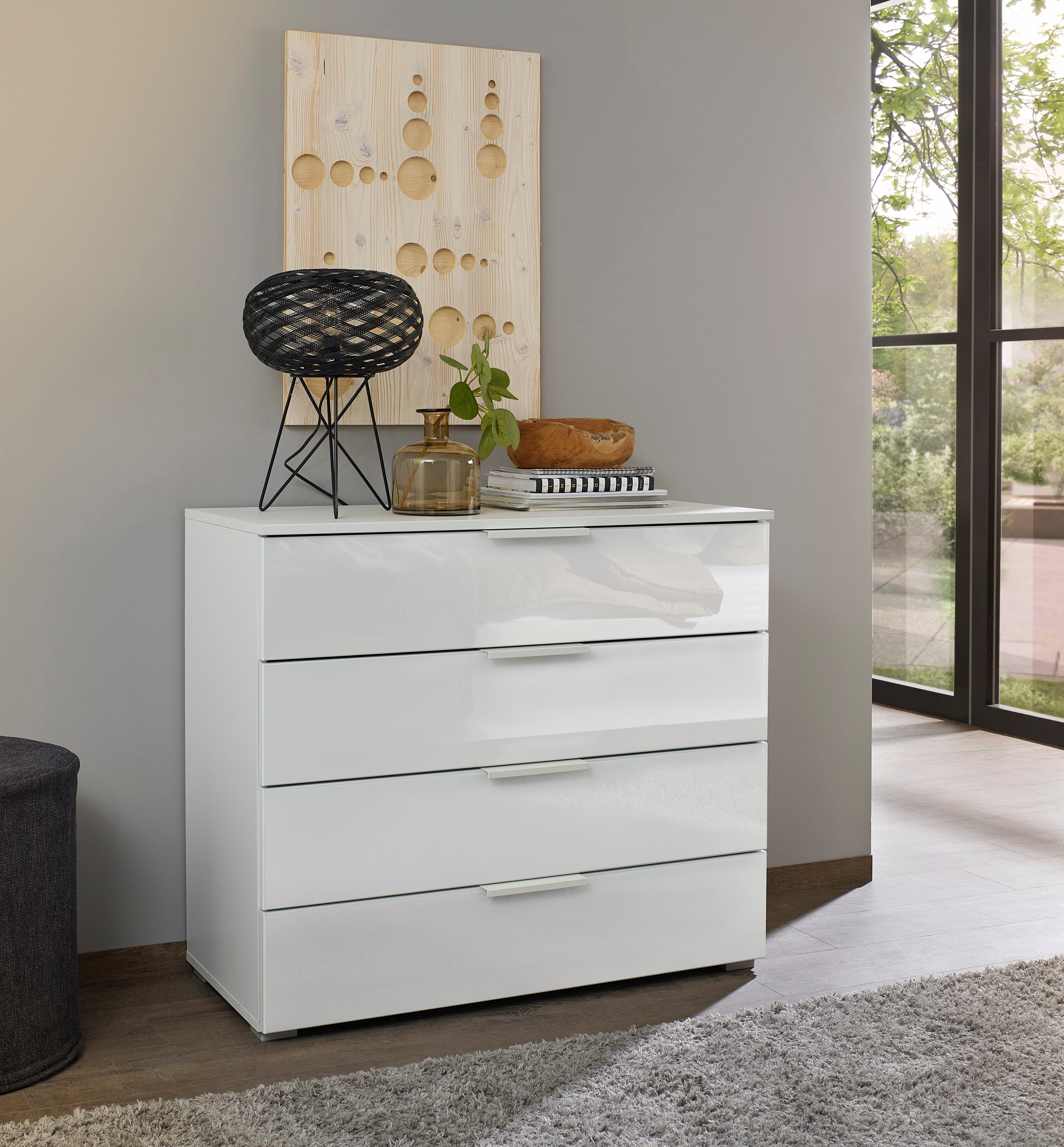 rauch Ladekast Sideboard commode ladecommode KOLUNA met glasfront Breedte 93 cm met 4 grote lades voor veel opbergruimte MADE IN GERMANY