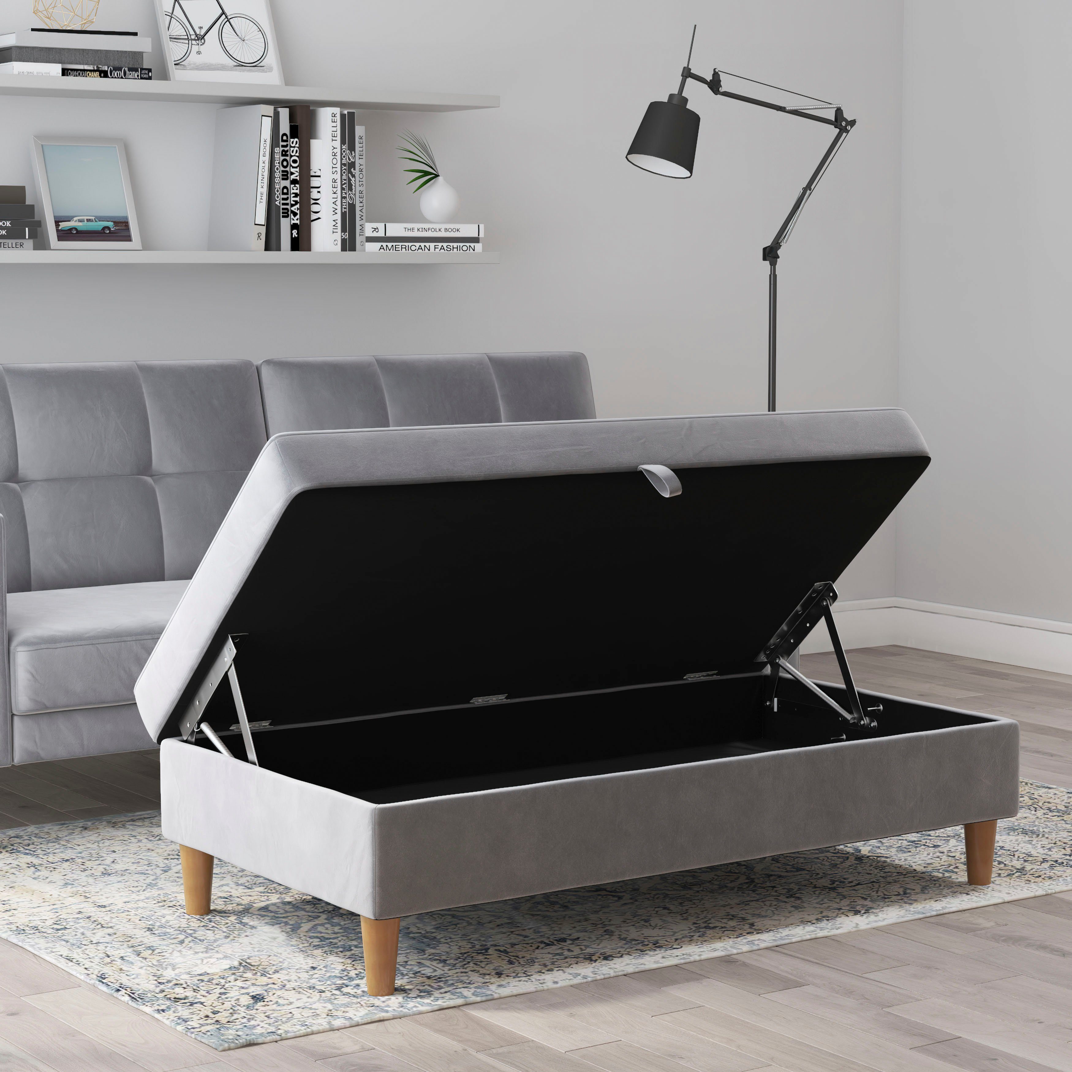 Dorel Home Hocker met bergruimte Lilly met bergruimte, vrij in ruimte plaatsbaar, zithoogte 43 cm (1 stuk)