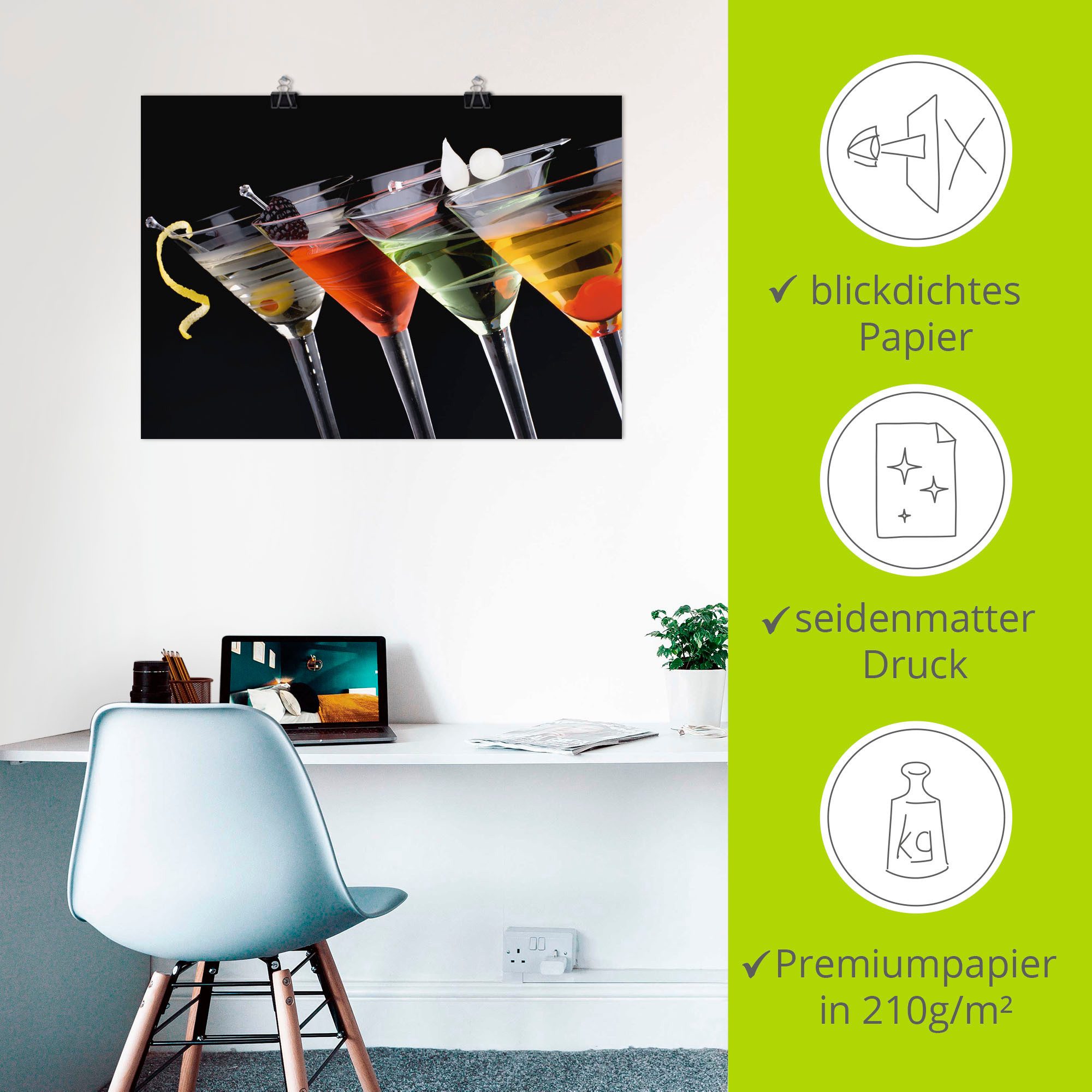 Artland Artprint Klassieke Martini - cocktail als artprint op linnen, poster, muursticker in verschillende maten