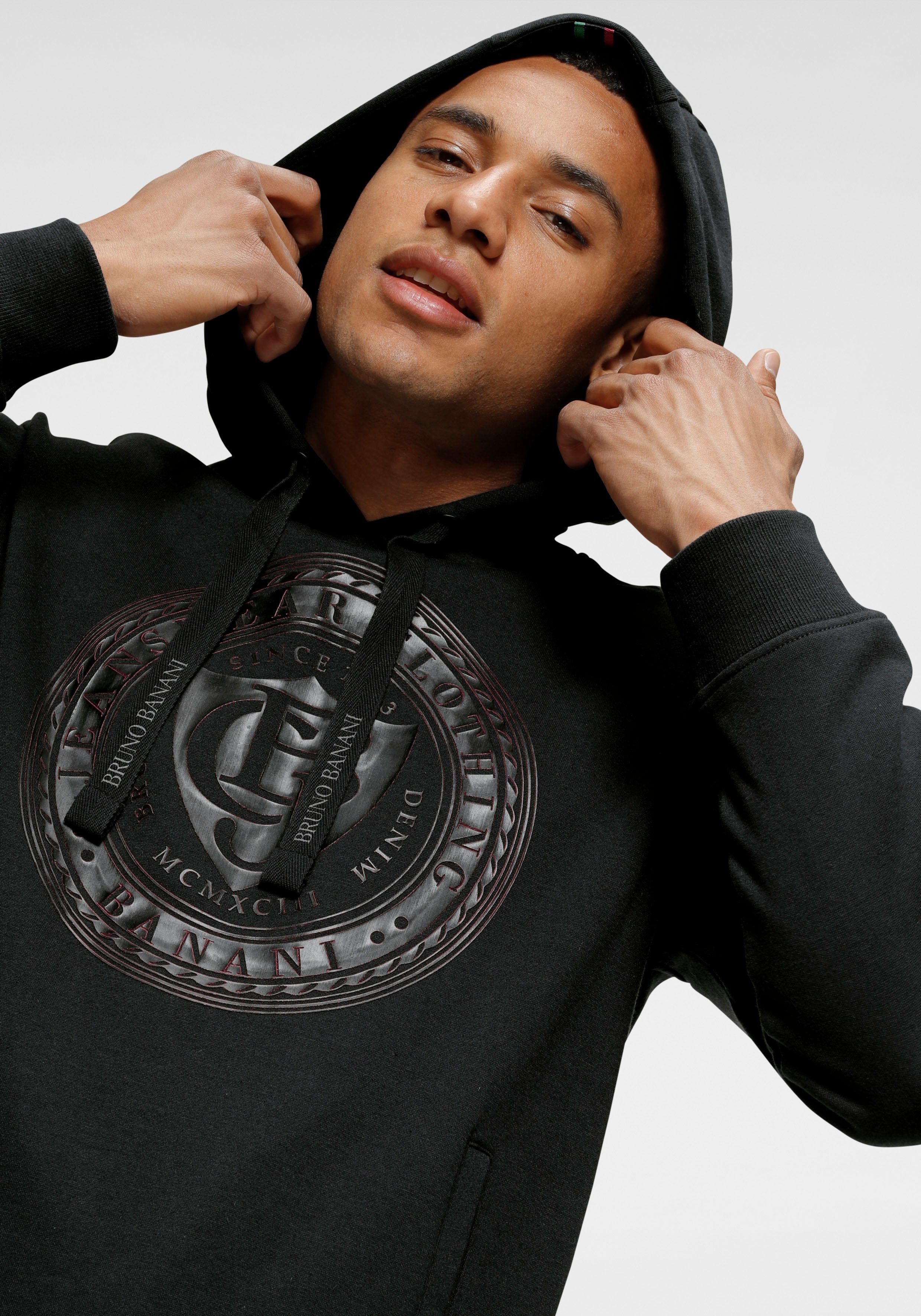 Bruno Banani Hoodie Lange mouwen, smalle pasvorm, bedrukt uiterlijk