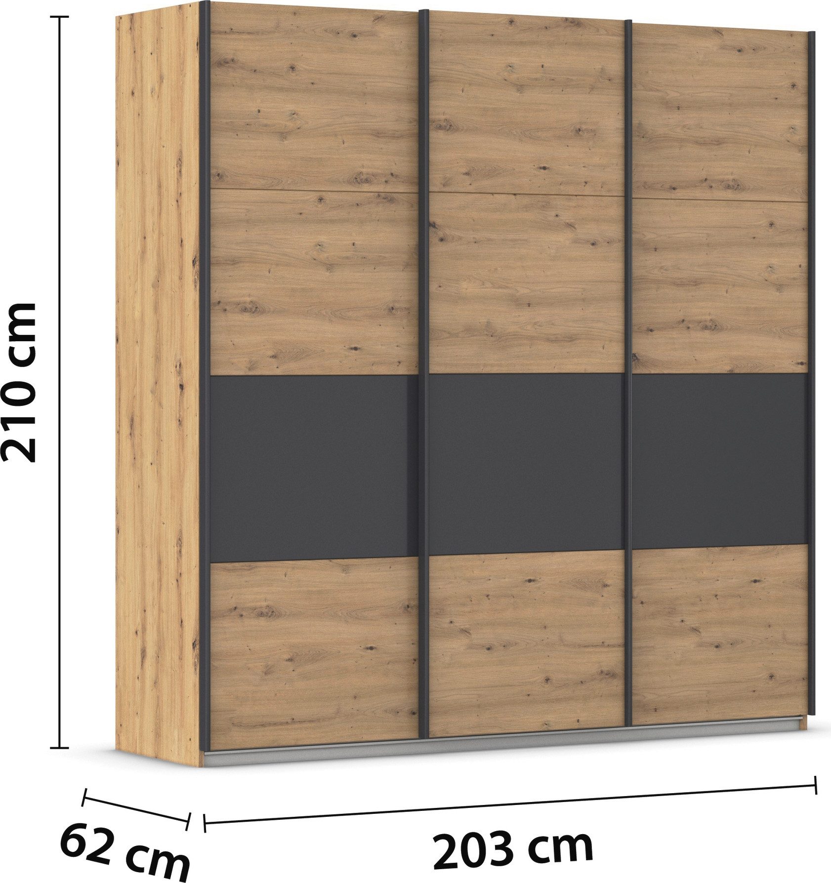 rauch Schuifdeurkast Kledingkast Kast Garderobe CORTONA inclusief indeling, 2 stoffen dozen en extra planken