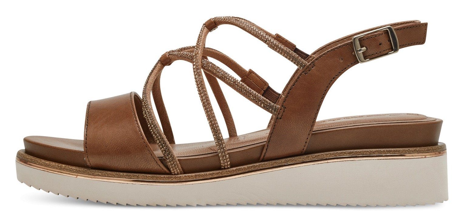 Tamaris Sandaaltjes , zomerschoen, sandaal, sleehak, met veel bandjes