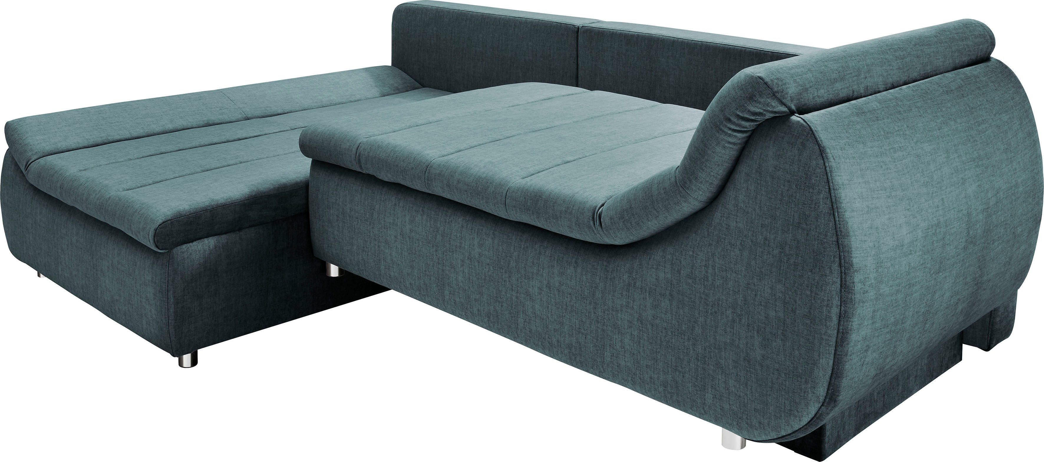 INOSIGN Hoekbank Imola elegant en modern, actuele stiksels in de zitting, comfortabel, L-vorm
