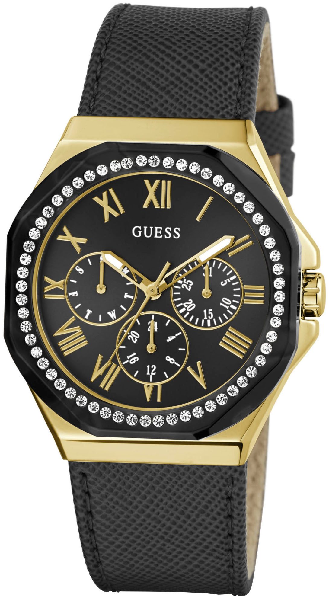 Guess Multifunctioneel horloge Glaze Quartzhorloge, horloge, damenuur, datum, 12/24-uurs weergave, analoog
