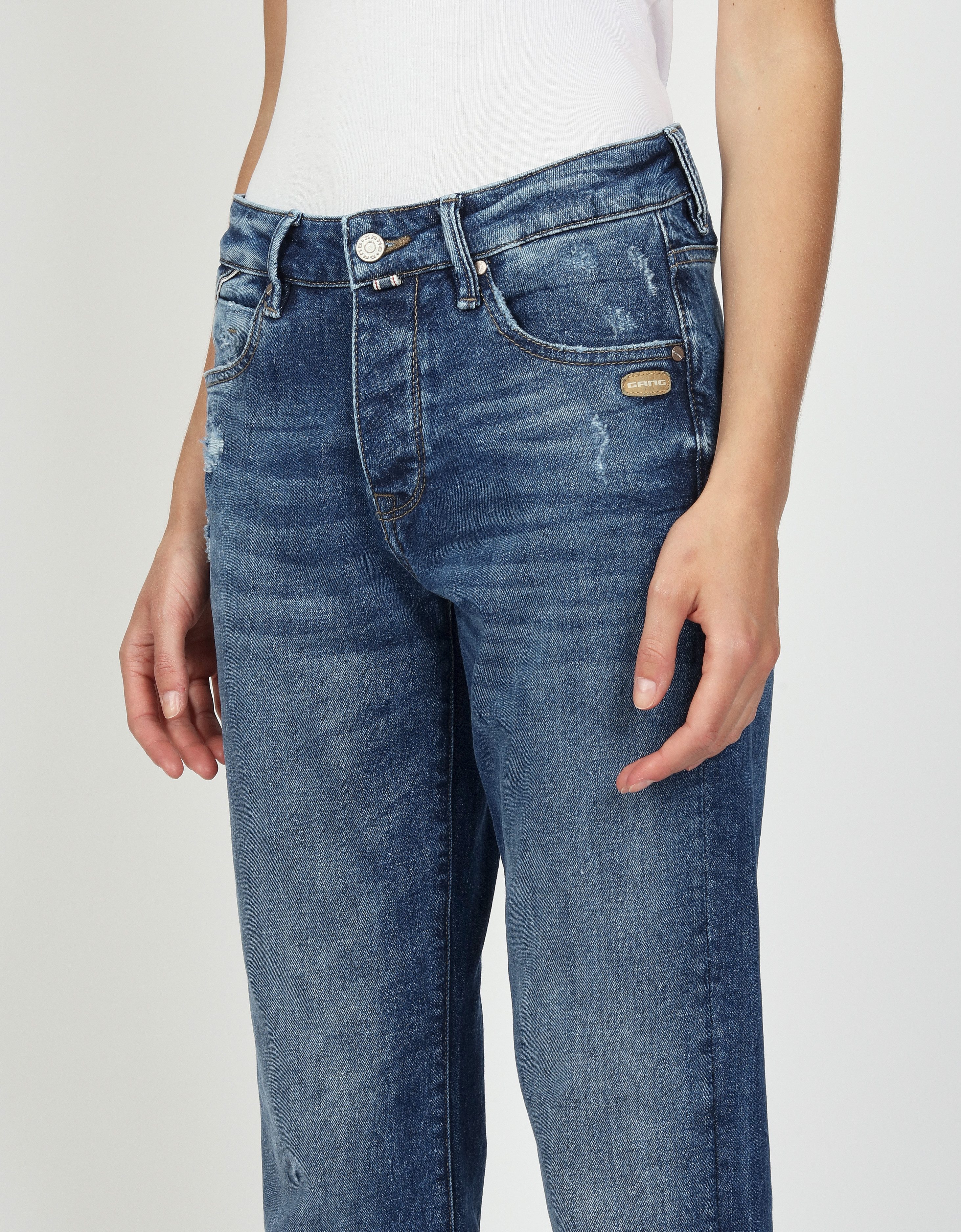 GANG Straight jeans 94Thelma met detail boven de muntzak