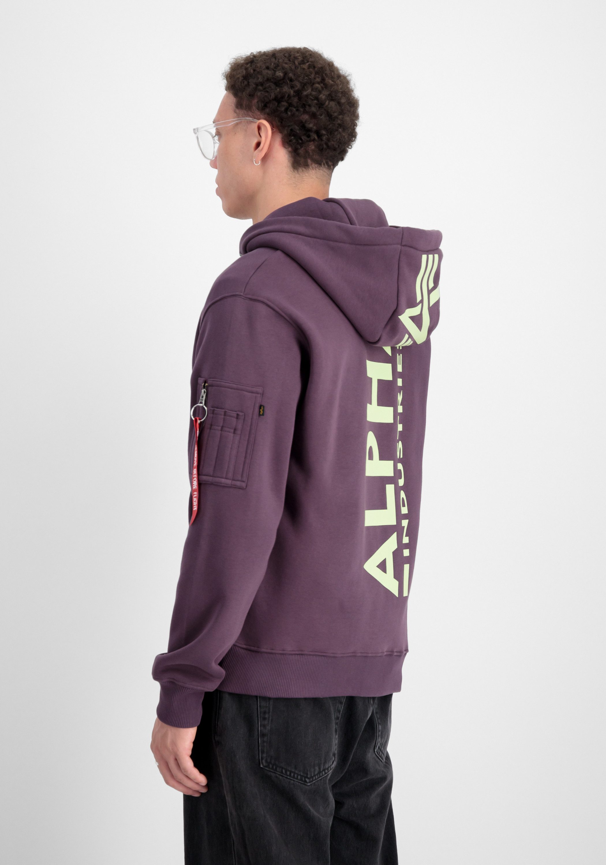 Alpha Industries Hoodie Men Hoodies Back Print Zip Hoody