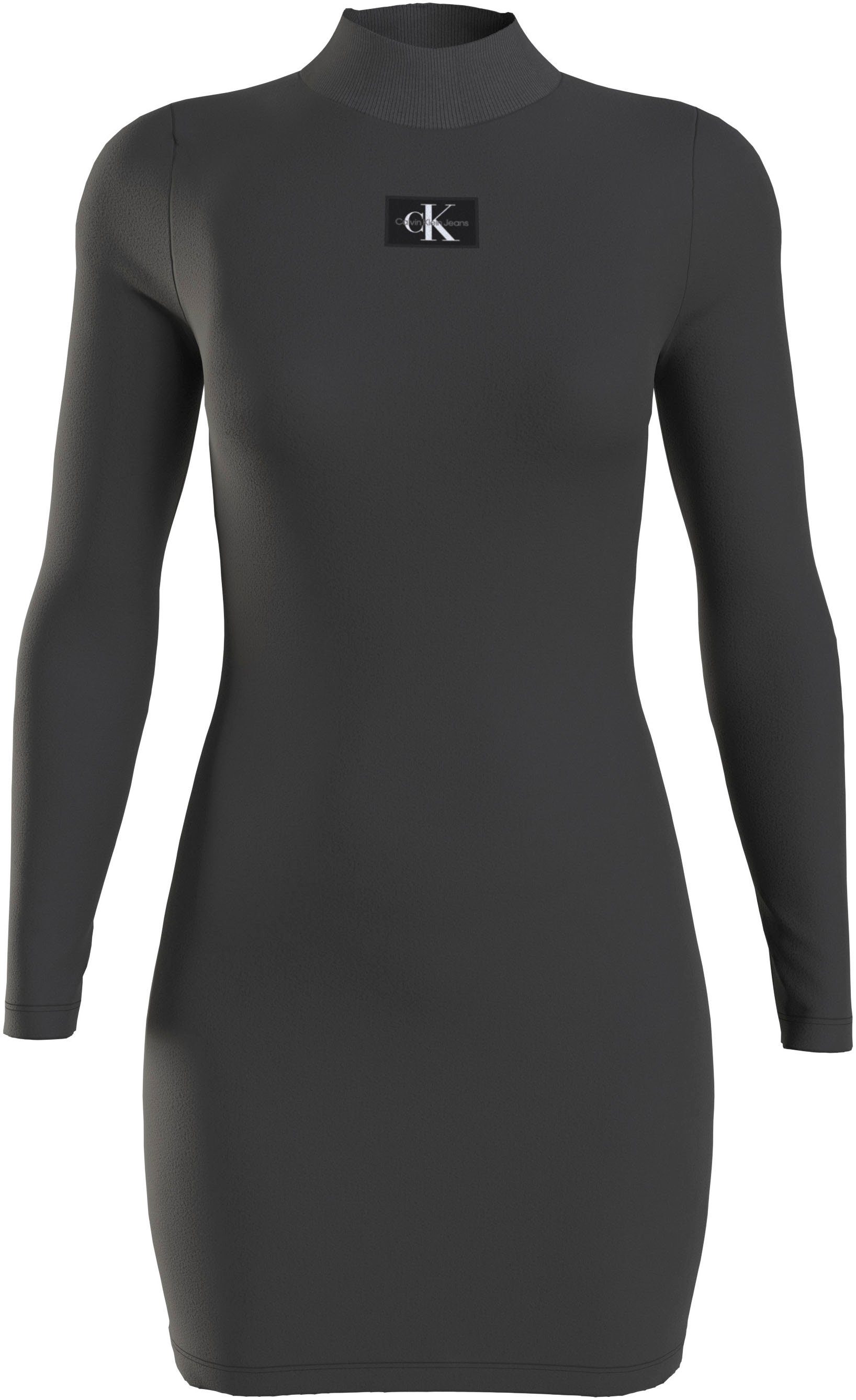 Calvin Klein Mini-jurk WOVEN LABEL RIB LS DRESS