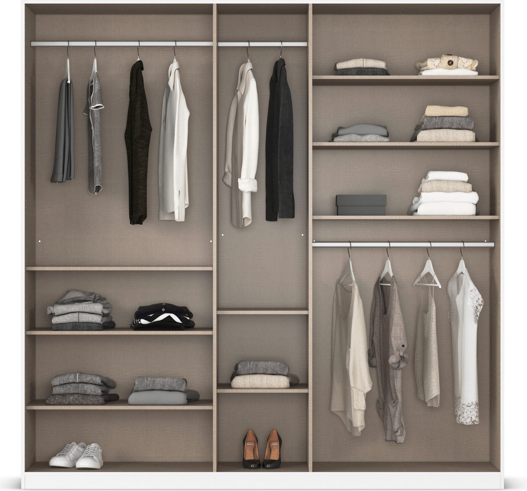 rauch Draaideurkast Kleiderschrank Schrank Garderobe AGORDO TOPSELLER Schlafzimmer doordachte binnenuitrusting, in 6 breedtes en 2 hoogtes made in germany