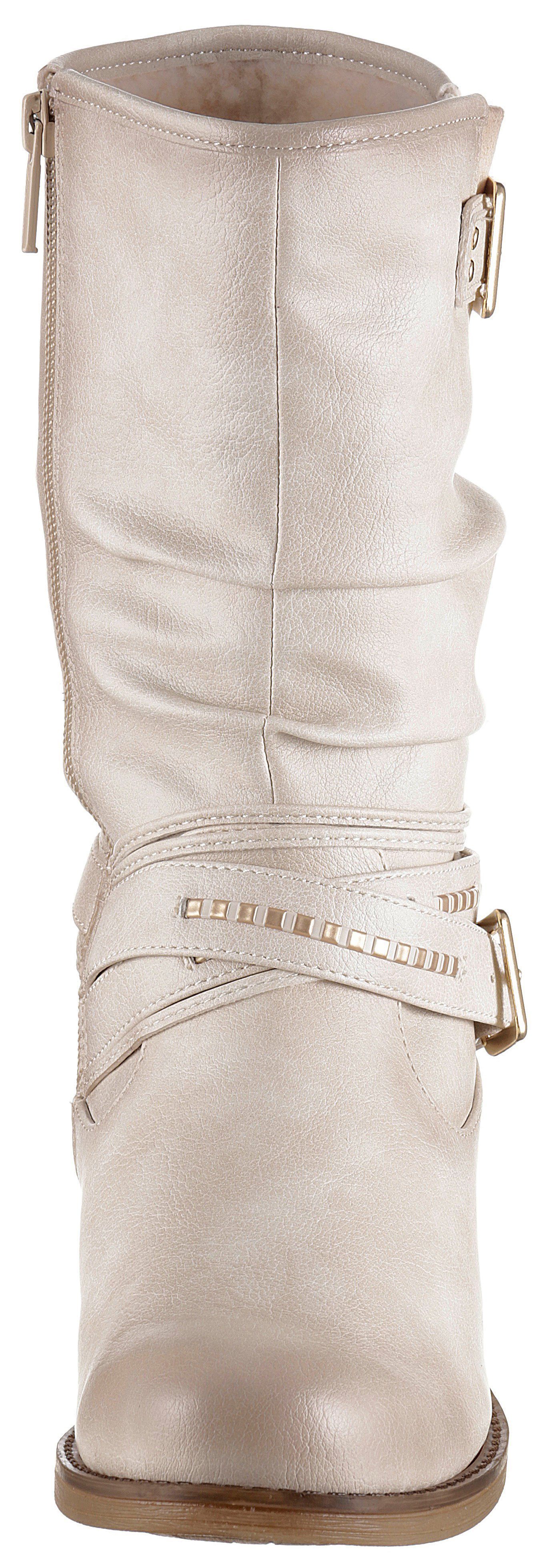 Mustang Shoes Winterlaarzen , enkellaarsjes, winterlaarzen met decoratieve gespen aan de slouchy schacht