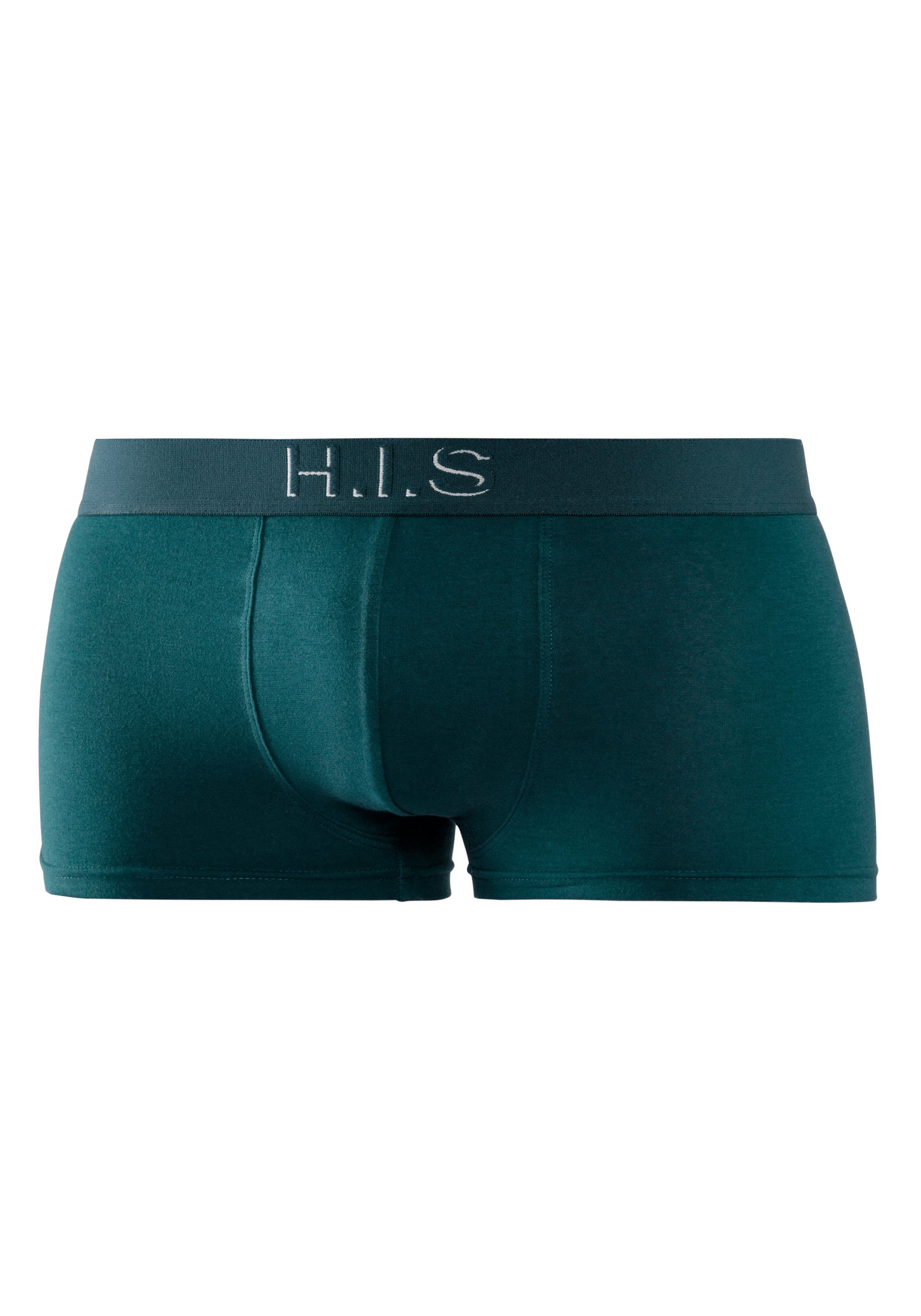 H.I.S Hipster strak zittende boxershorts aan de webband met logo-opdruk met 3d-effect (set 5 stuks)