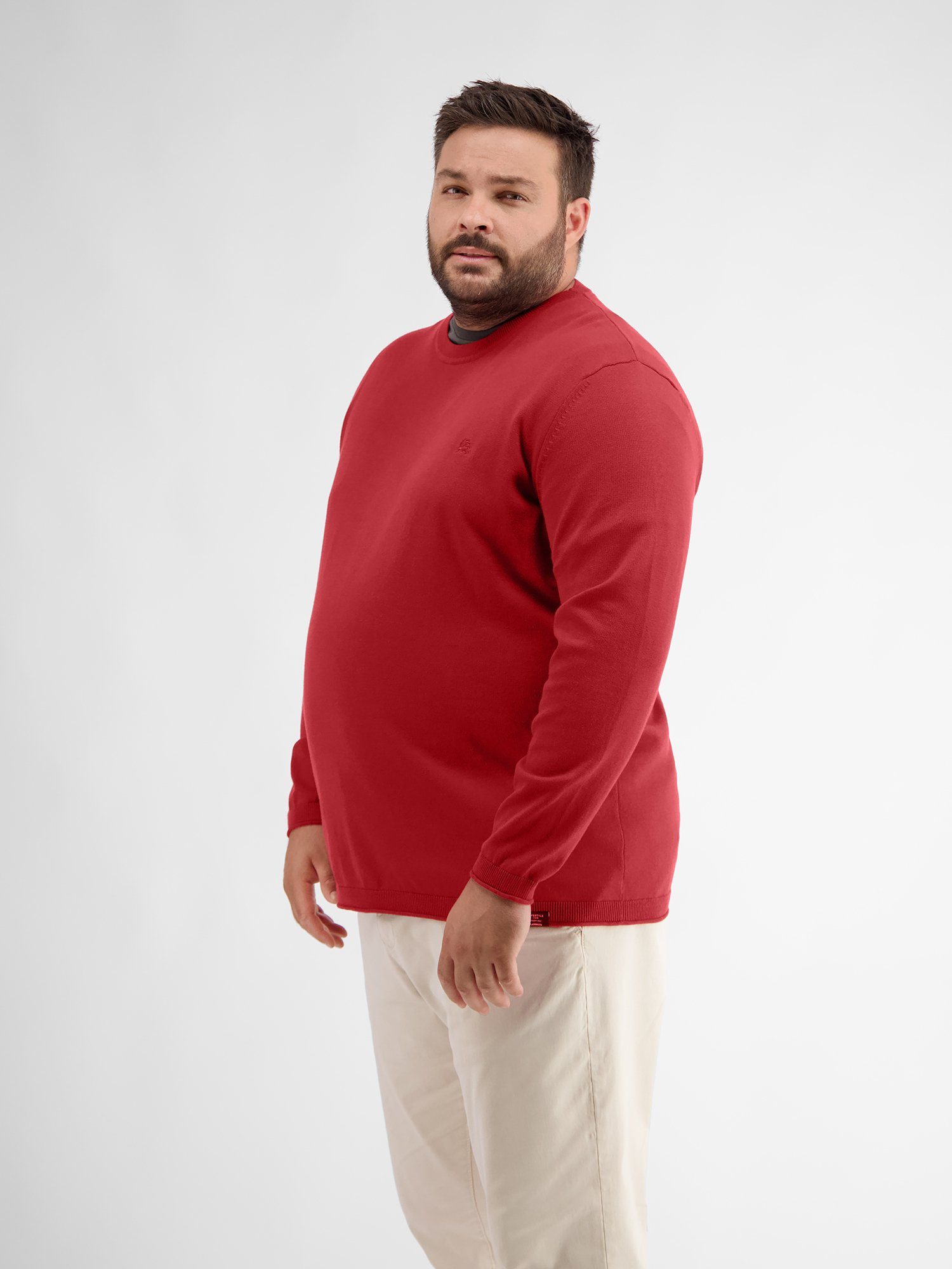 Lerros Gebreide trui LERROS vlakbrei pullover met ronde hals