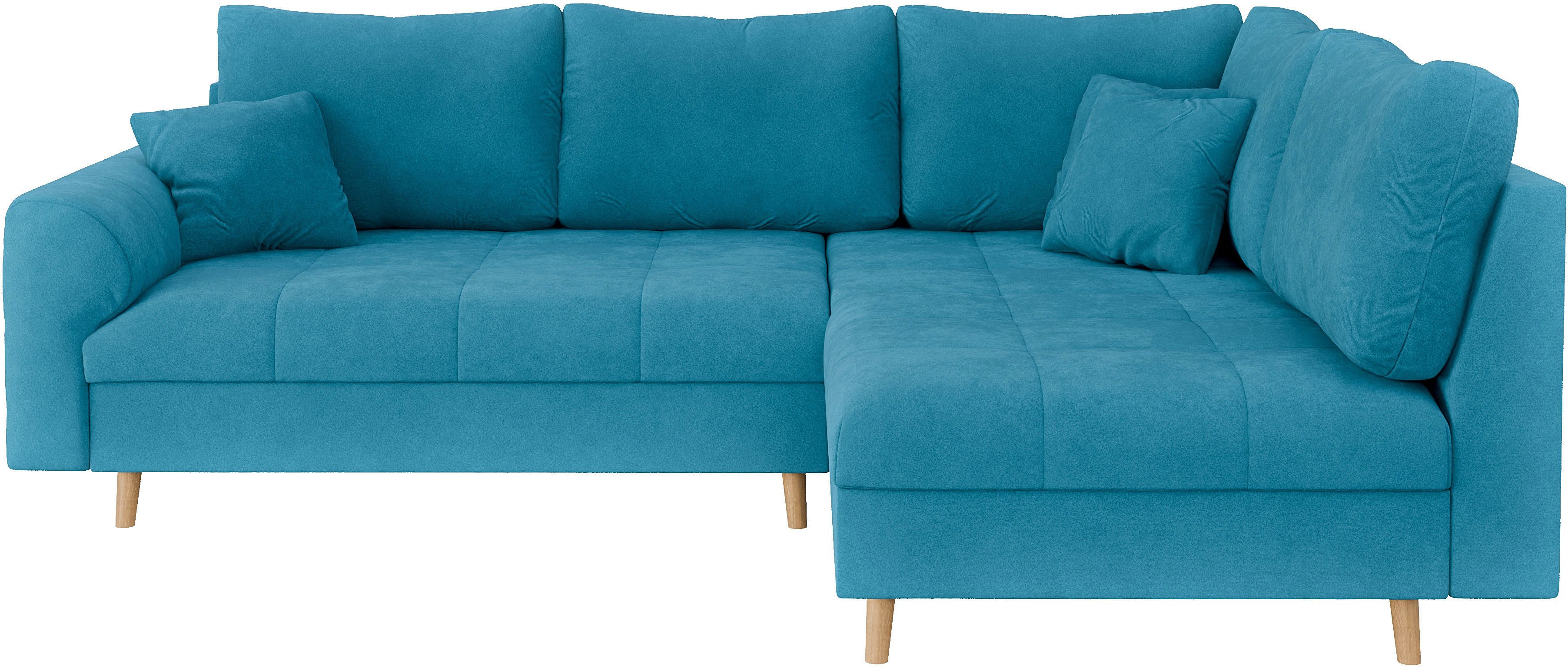 Home affaire Hoekbank CHARRE L-vorm met ottomane, afmetingen B/D/H: 231/161/81 cm fijne stiksels, losse rug- en sierkussens, ook in cord en bouclé