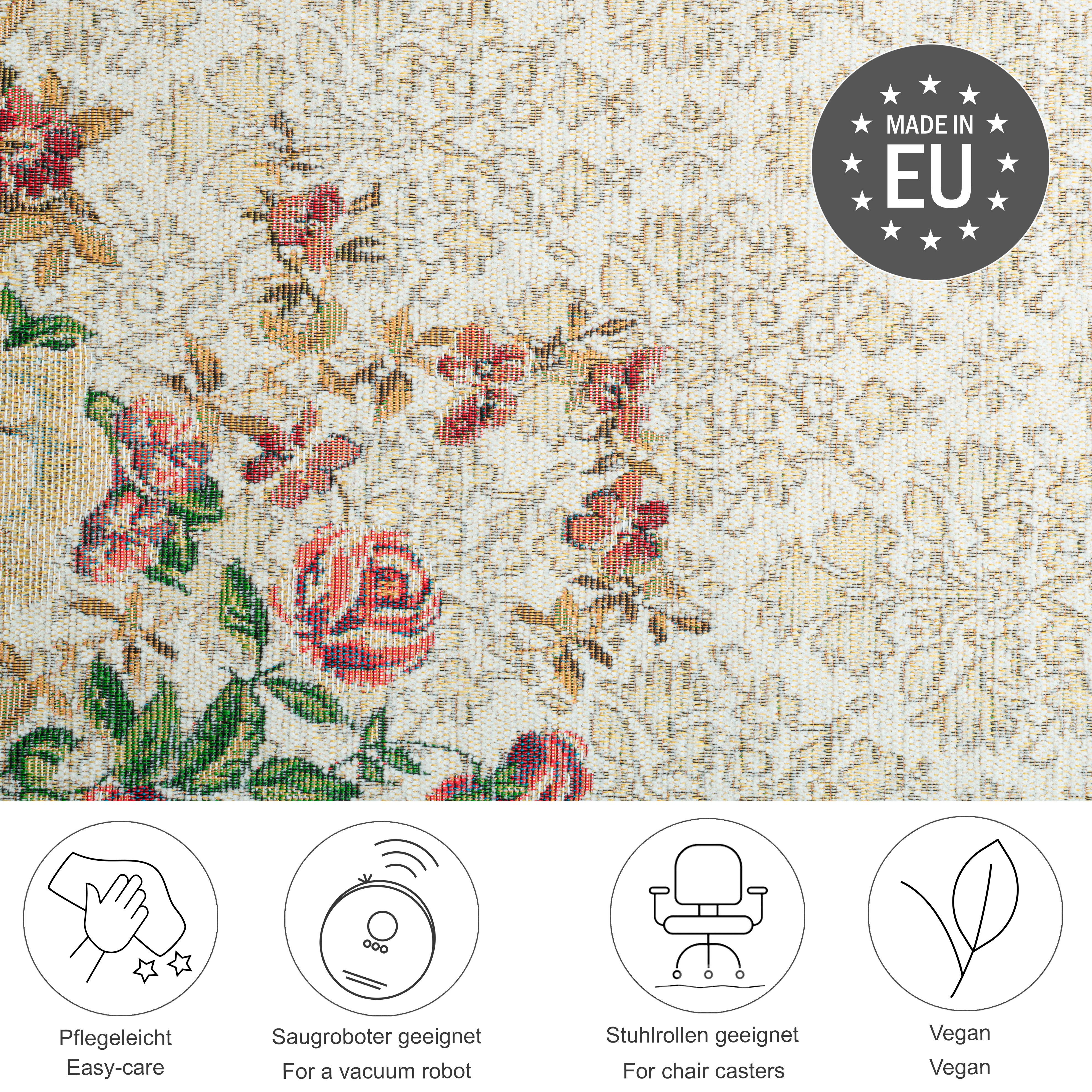 THEKO Set slaapkamerkleedjes Flomi Floral Slaapkamerkleed, loper-set voor de slaapkamer, geweven, bloemen design