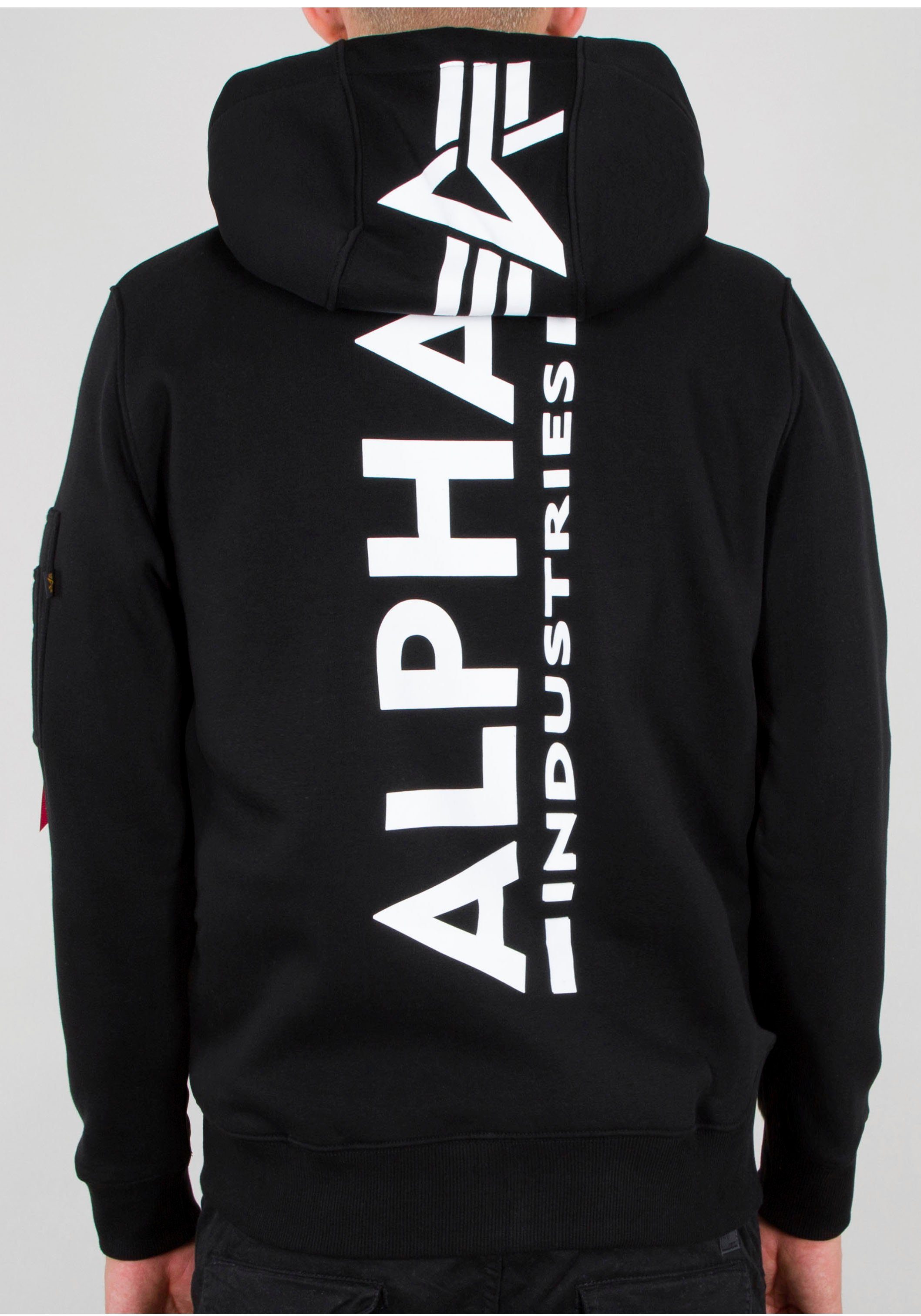 Alpha Industries Capuchonsweatvest Back Print Zip Hoody