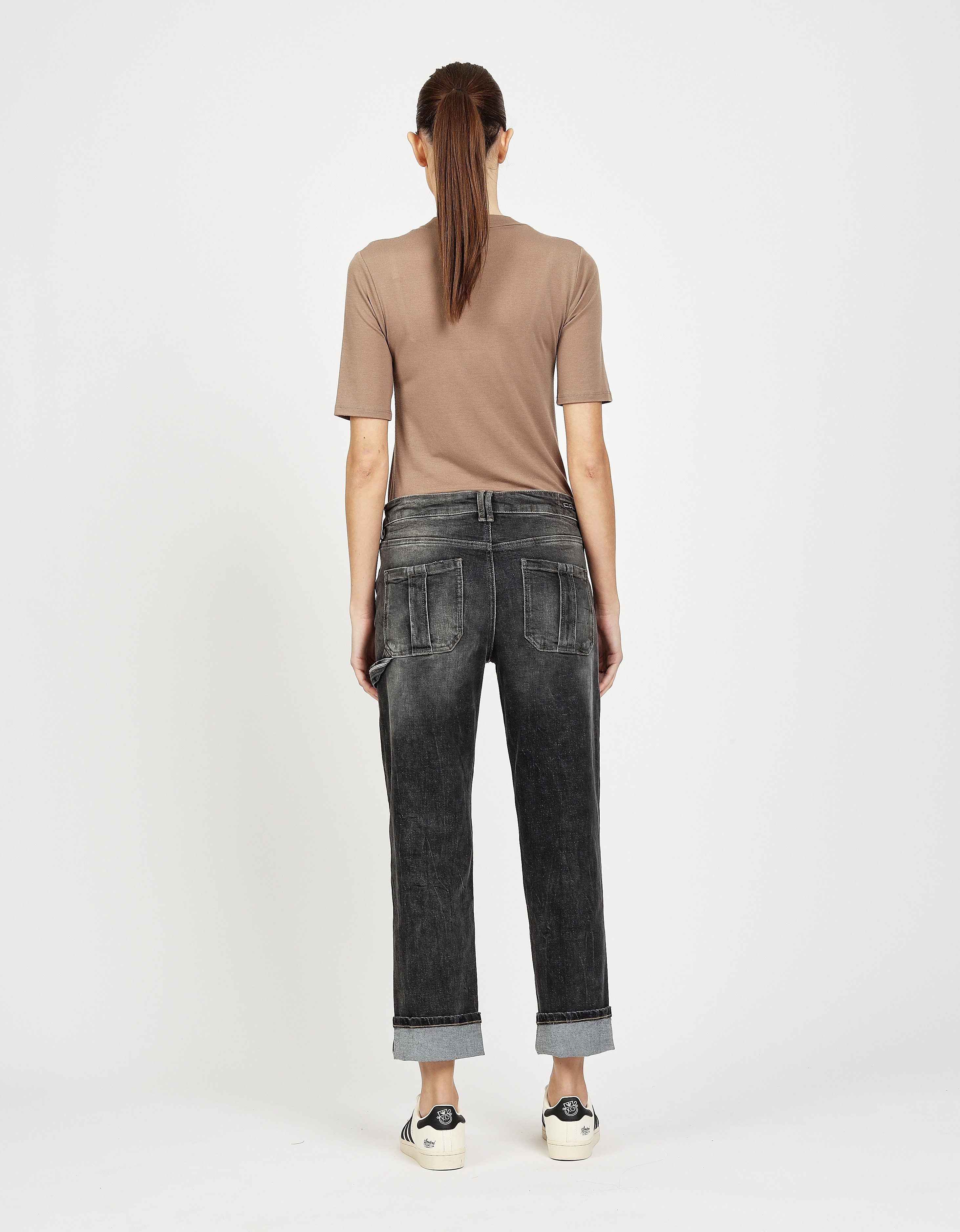 GANG Straight jeans 94THELMA WORKER met opgenaaide zakken en typische werkdetails