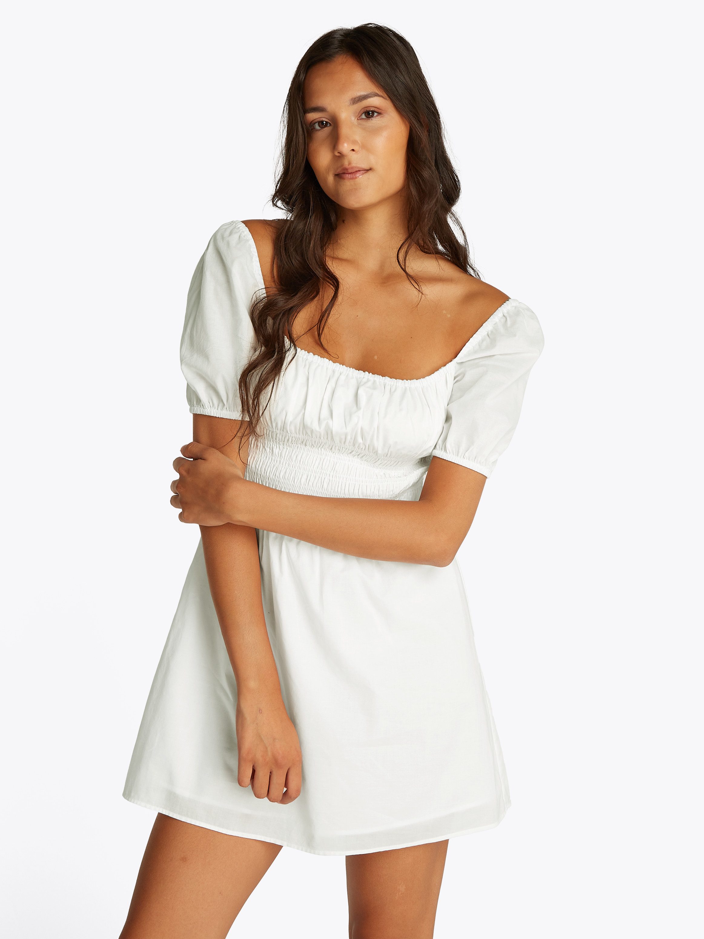 TOMMY JEANS Babydolljurk TJW COTTON VOILE MINI DRESS EXT