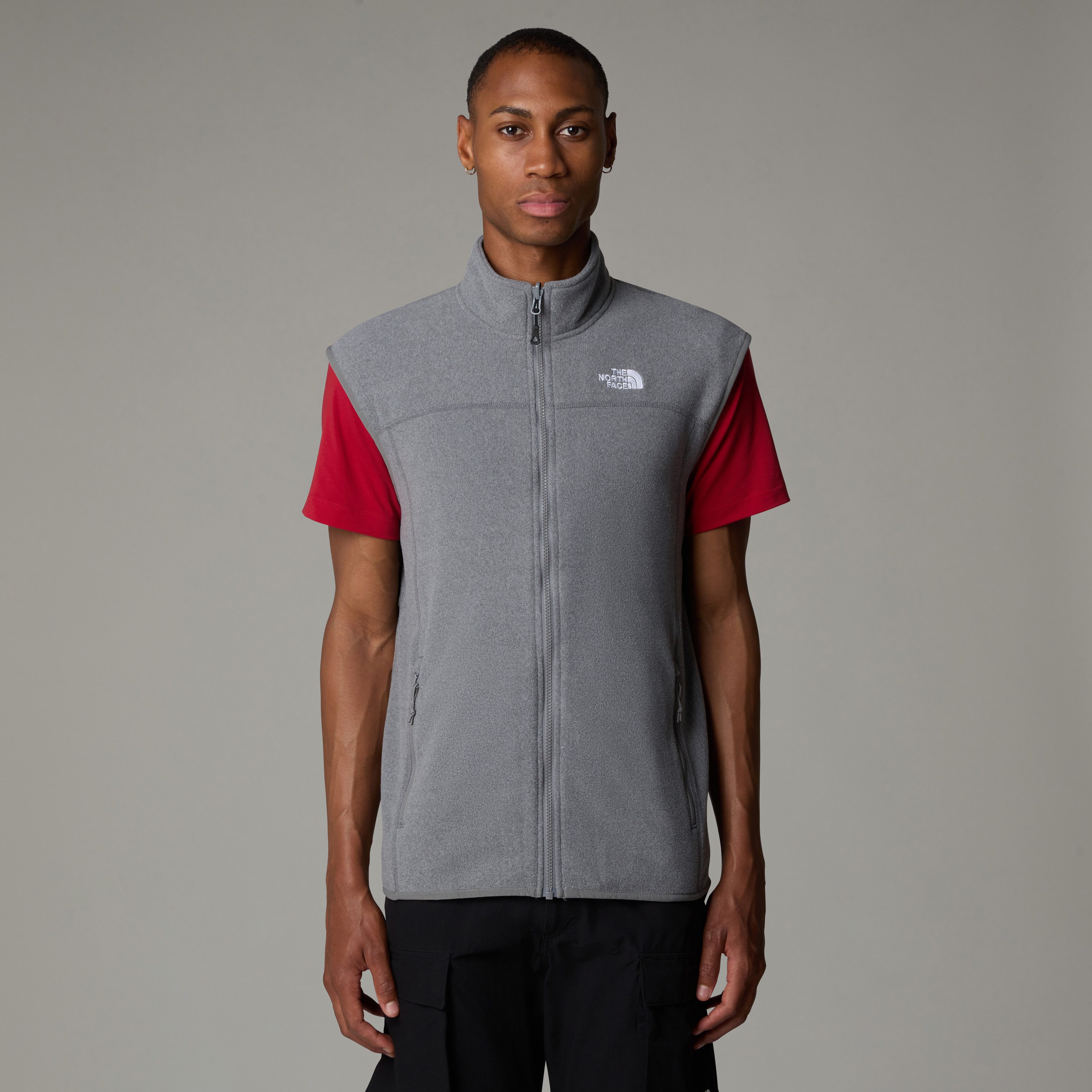 The North Face Mouwloos fleecevest 100 Glacier vest voor heren met klassieke label-borduurwerk op het sleutelbeen