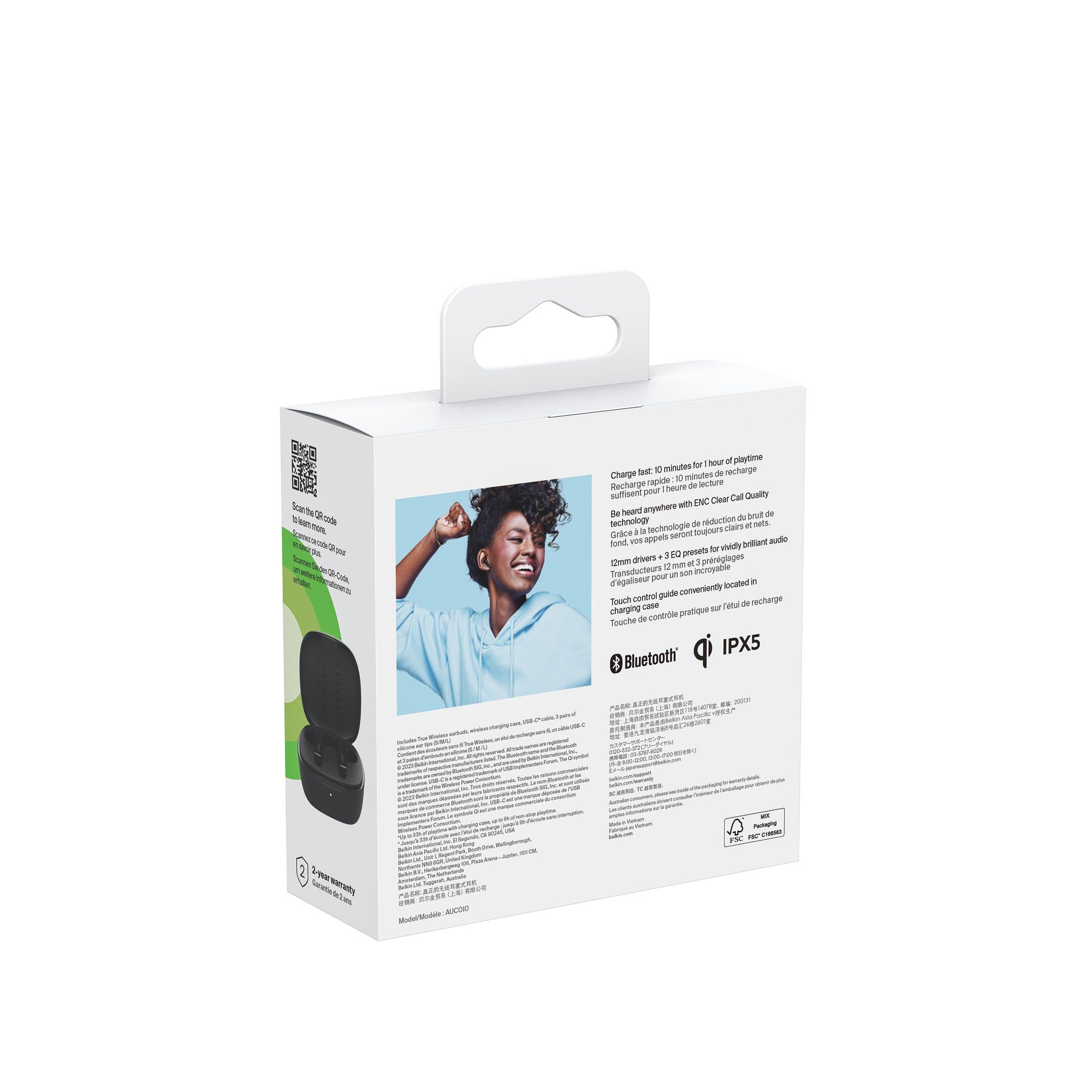 Belkin Draadloze in-ear hoofdtelefoon SOUNDFORM Motion True Wireless koptelefoon