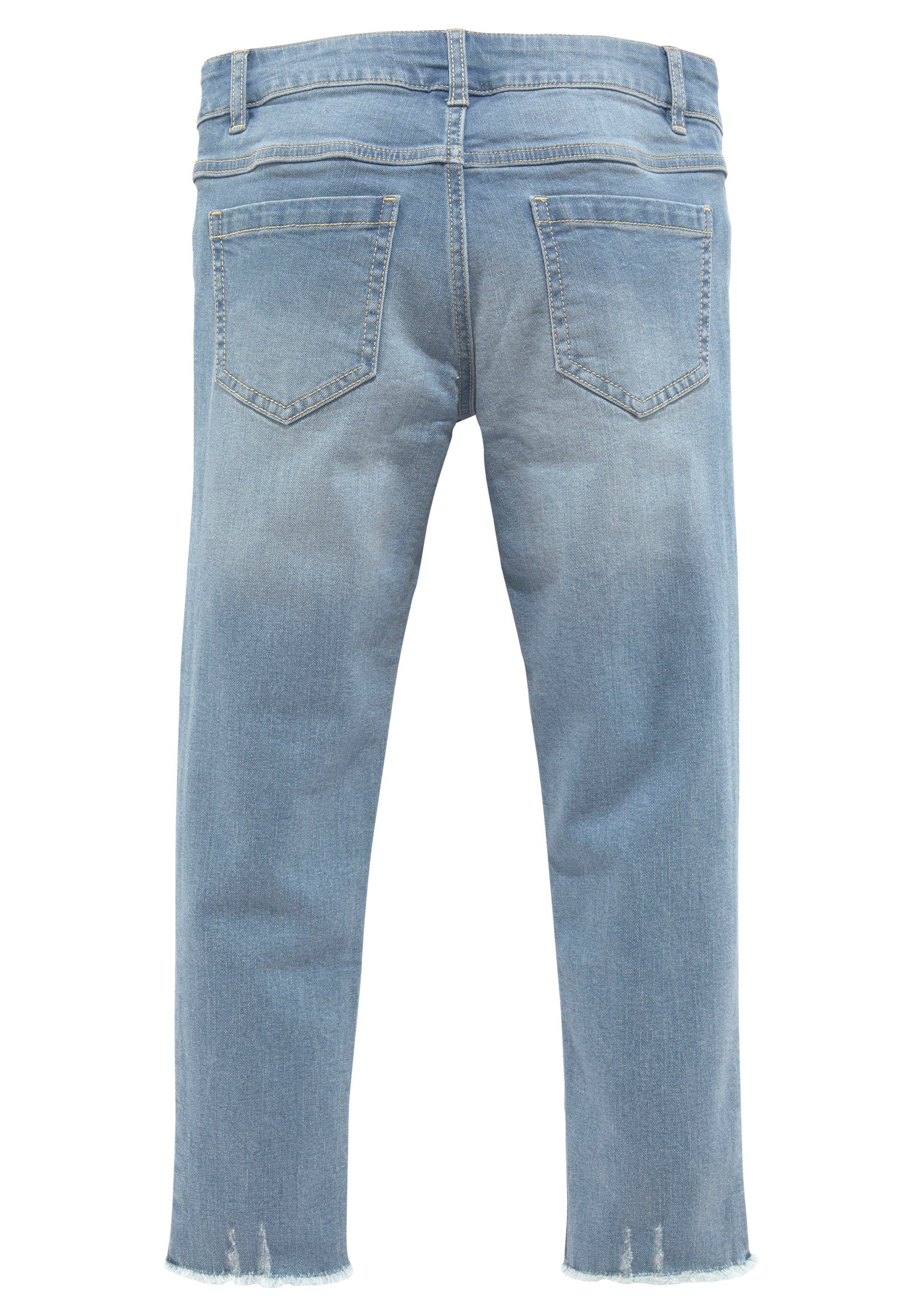 KangaROOS 7/8 jeans Stretch jeans with logo embroidery smalle pasvorm, gesneden rand, lage taille