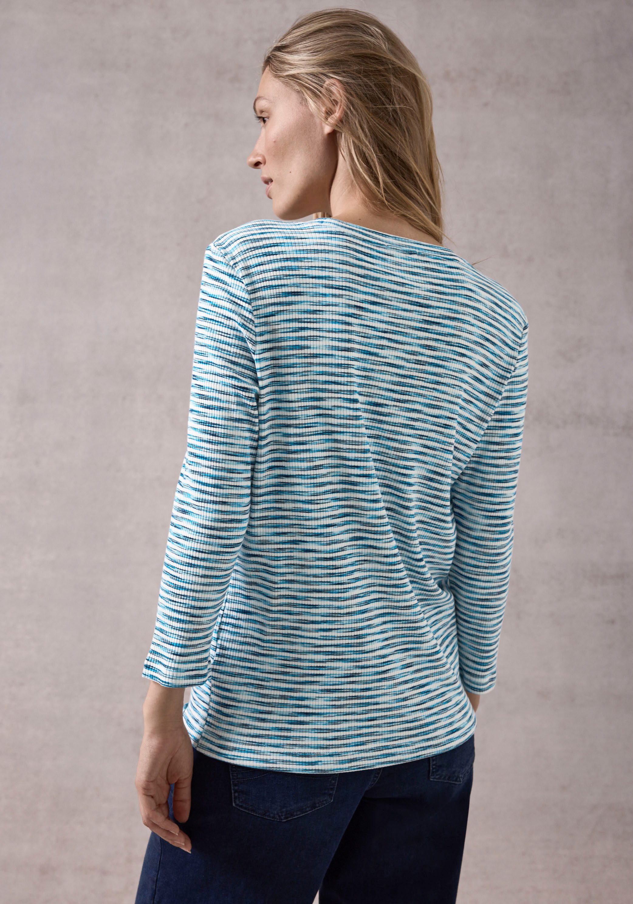Cecil Shirt met 3 4 mouwen met gestreept patroon