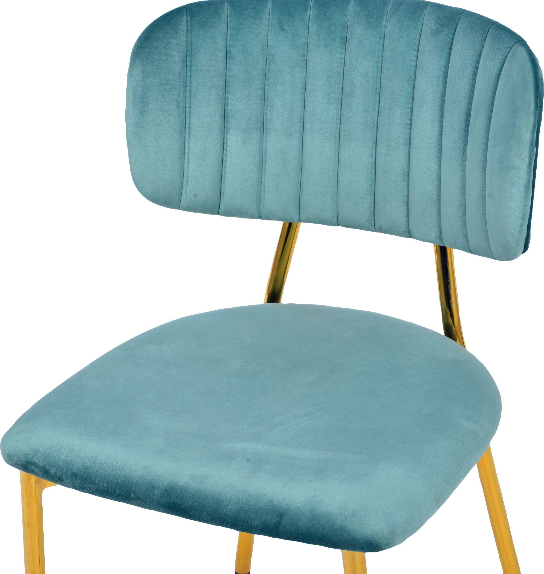 Kayoom Eetkamerstoel Stoel Kian 125 2-delige set, filigraan metalen frame, onderhoudsvriendelijke fluwelen bekleding (set, 2 stuks)
