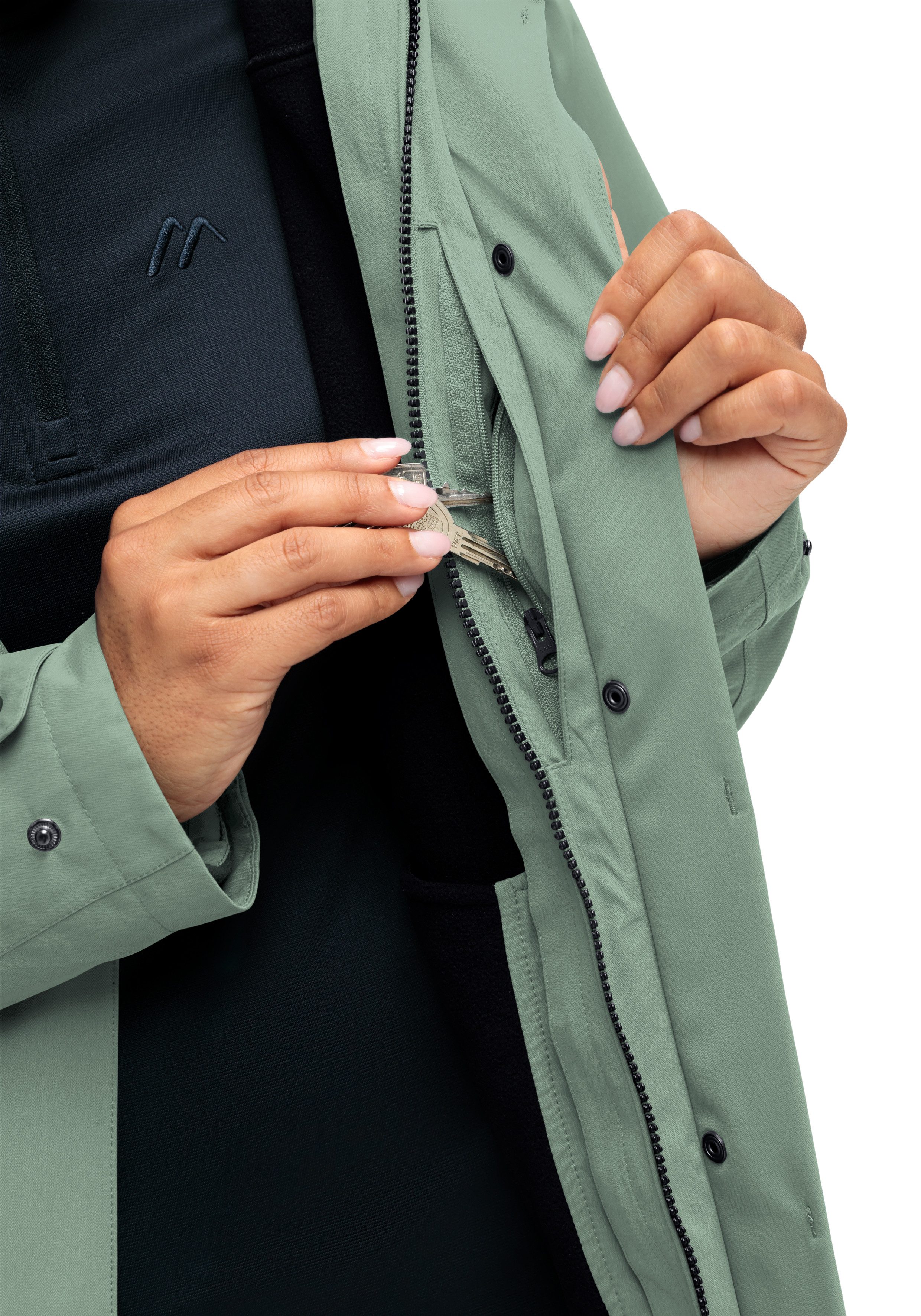 Maier Sports Outdoorjack GERDI Dames wandeljack ademend waterdicht 2-in-1 jack met capuchon