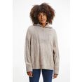 tommy hilfiger schipperstrui donegal cable zip-up sweater beige