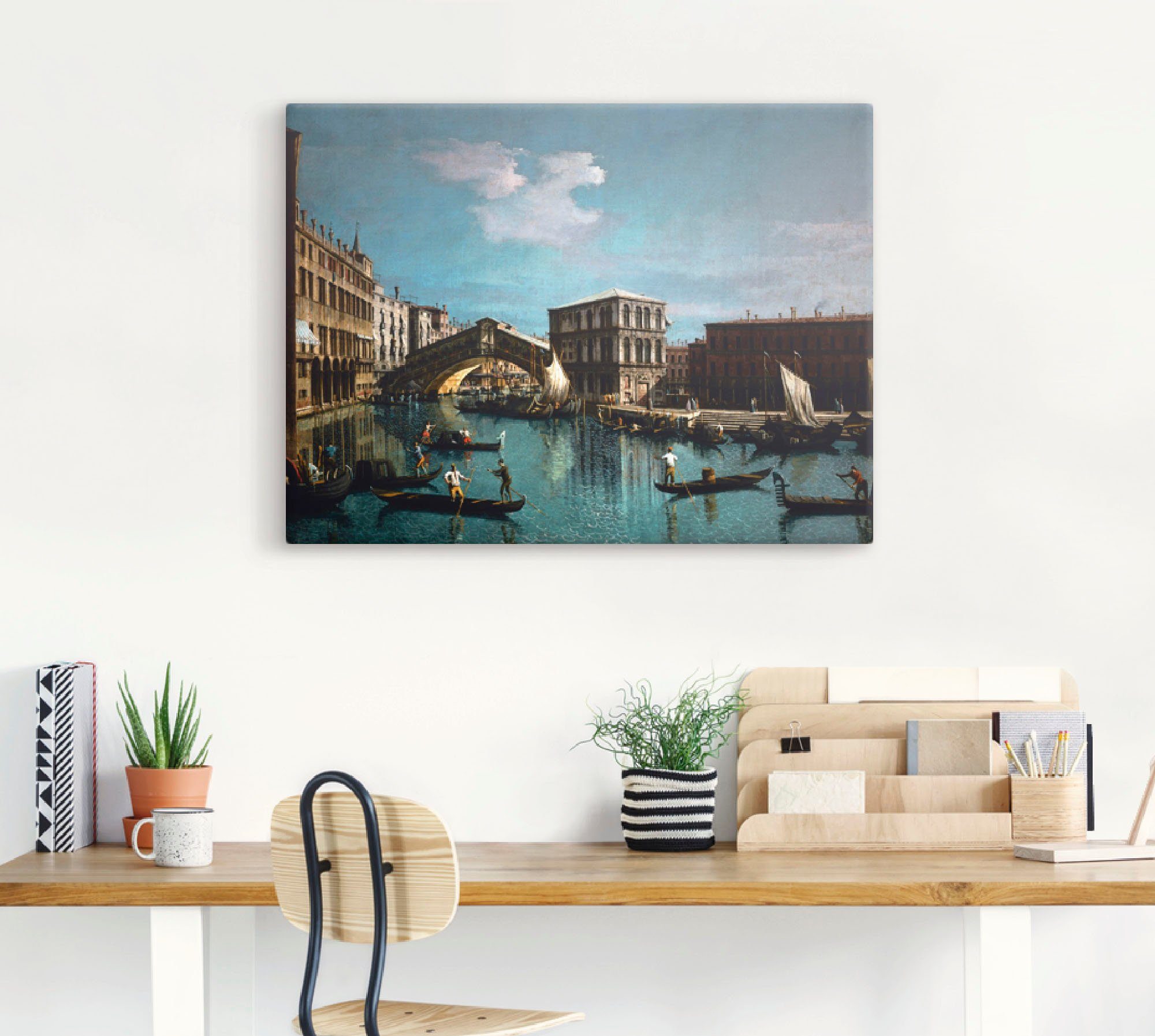 Artland Artprint De Rialtobrug in Venetië als artprint op linnen, muursticker of poster in verschillende maten