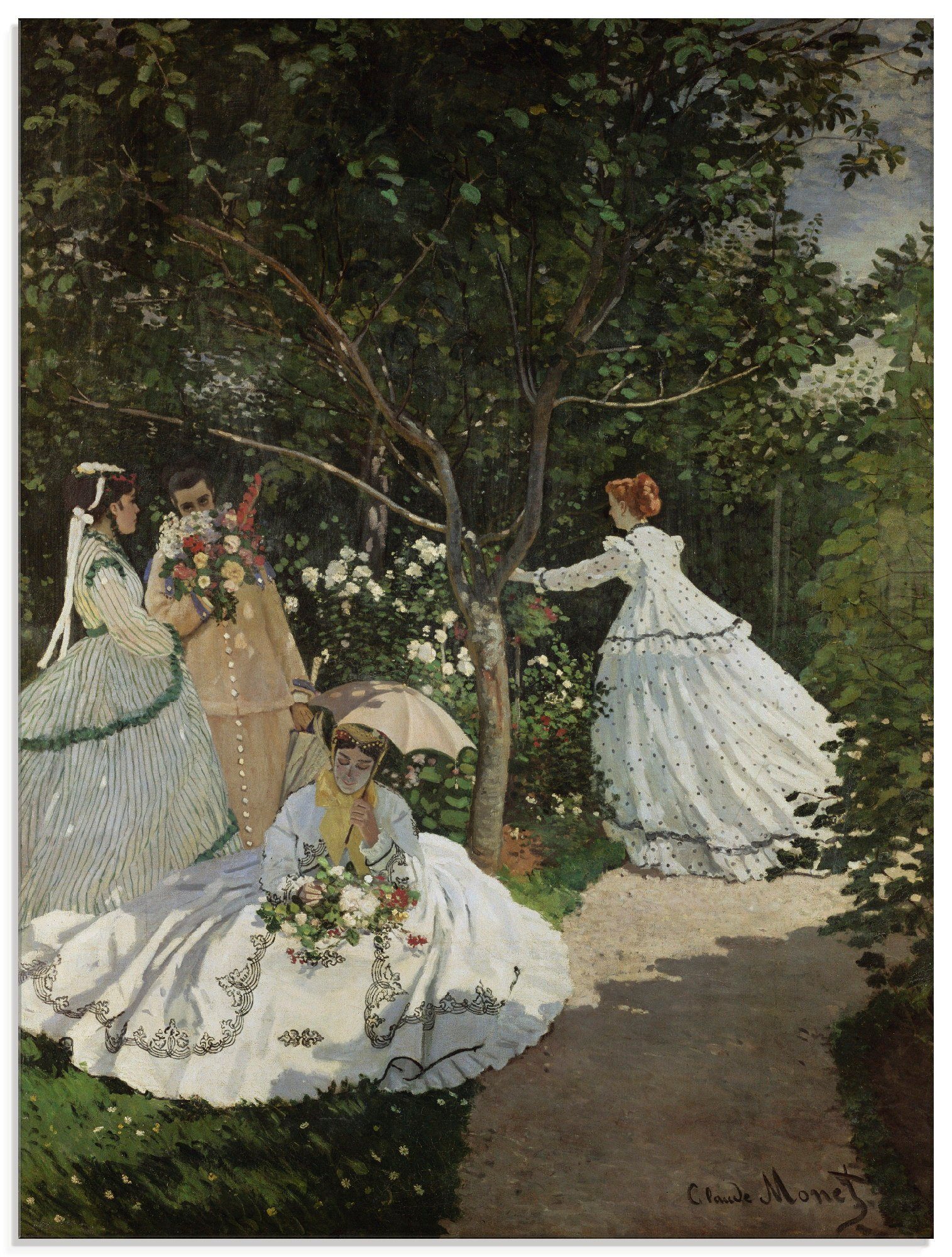 Artland Print op glas Dames in de tuin in Ville d'Avray. 1867 (1 stuk)