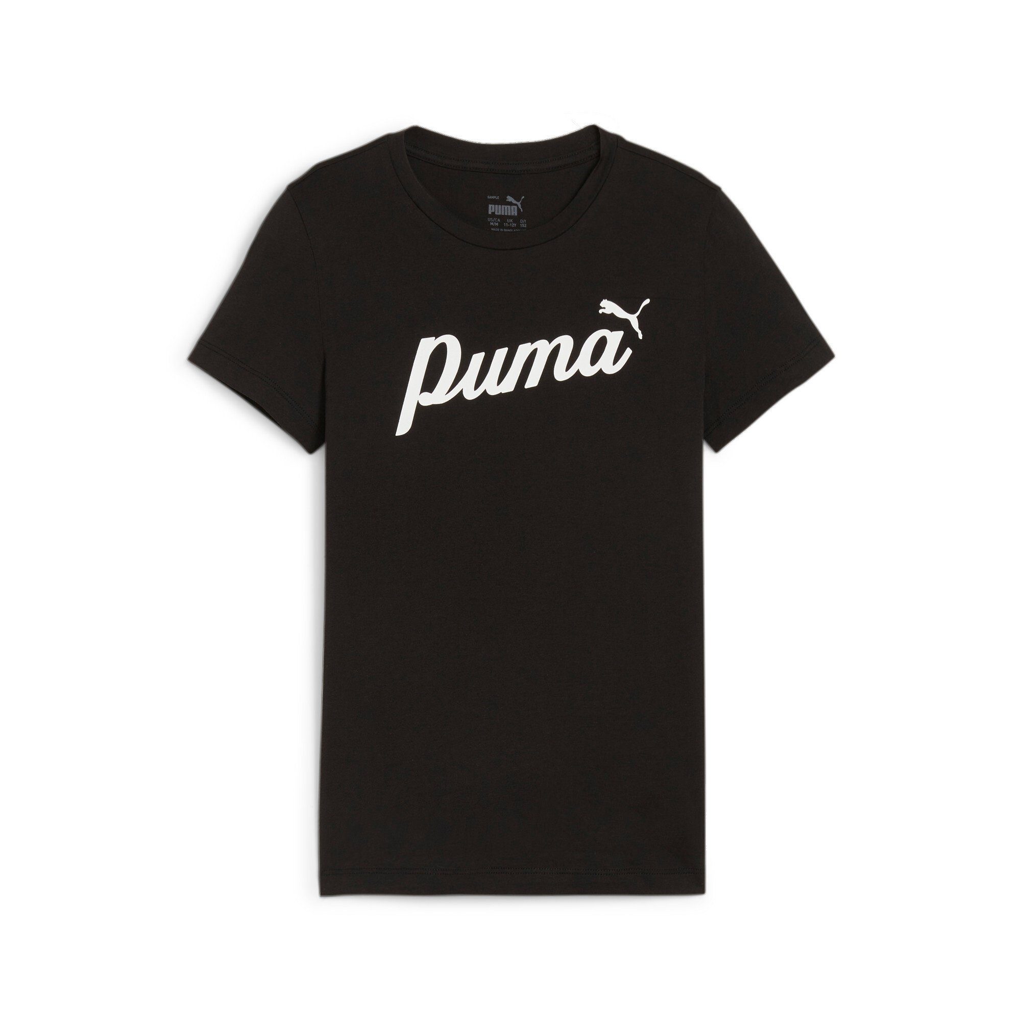 Puma T-shirt zwart Katoen Ronde hals Printopdruk 164