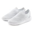 lascana sneakers slip-in van comfortabele mesh met lichte glans-look veganistisch wit