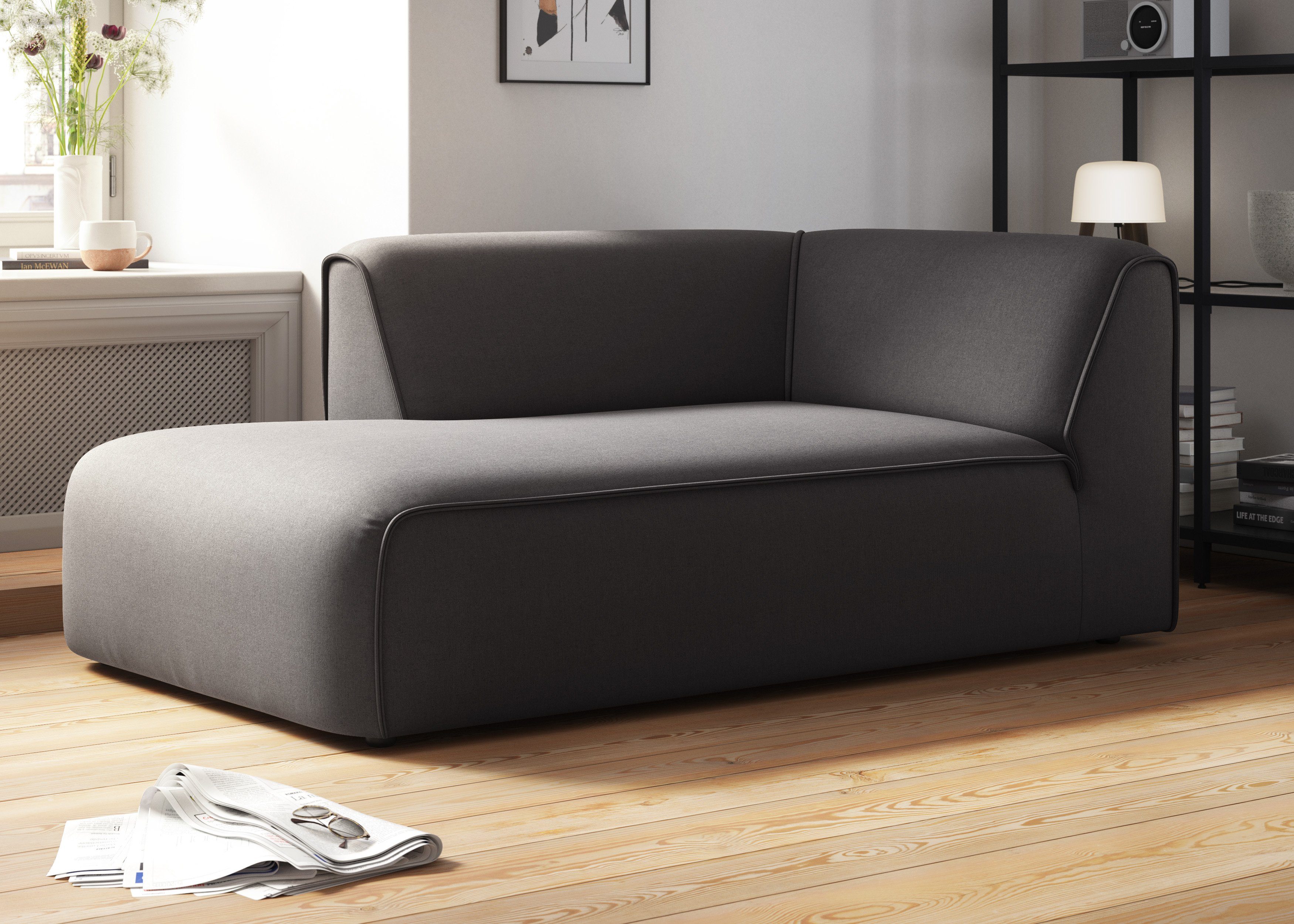 RAUM.ID Ottomane Merid chaise longue, afmetingen B/D/H: 100/162/70 cm als module of apart te gebruiken, voor individuele samenstelling